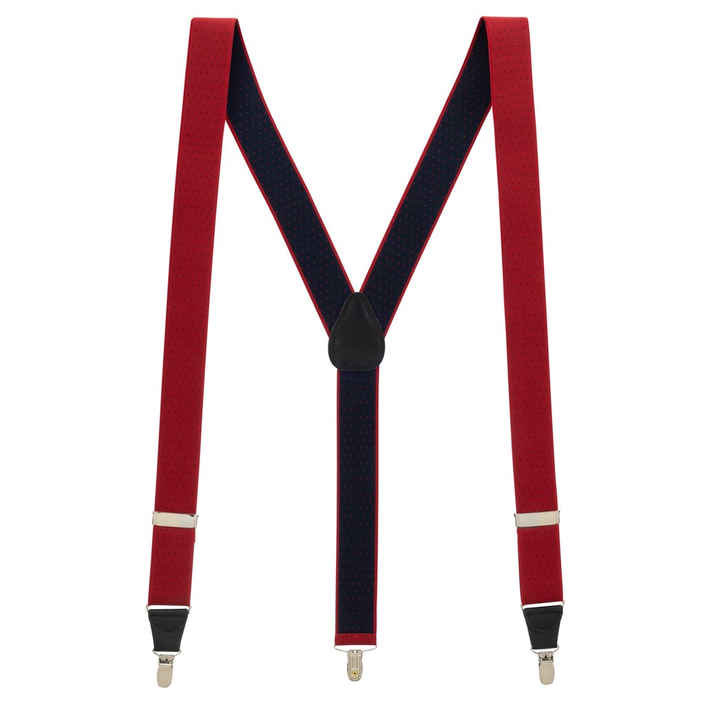 SuspenderStore Woven Pin Dot Suspenders - 1.38" Wide Elastic - CLIP - 2 Sizes - Picture 9 of 10