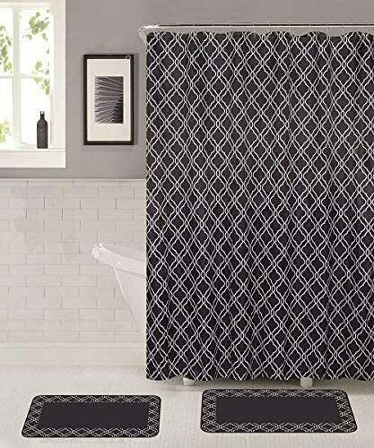 Home Bathroom Mat Rug Set With Matching, Matching Shower Curtain And Rug Sets