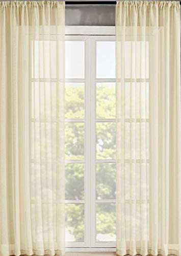 Modern Solid Sheer Voile Rod Pocket Window Panel Curtain Drapes Many Sizes&Color 