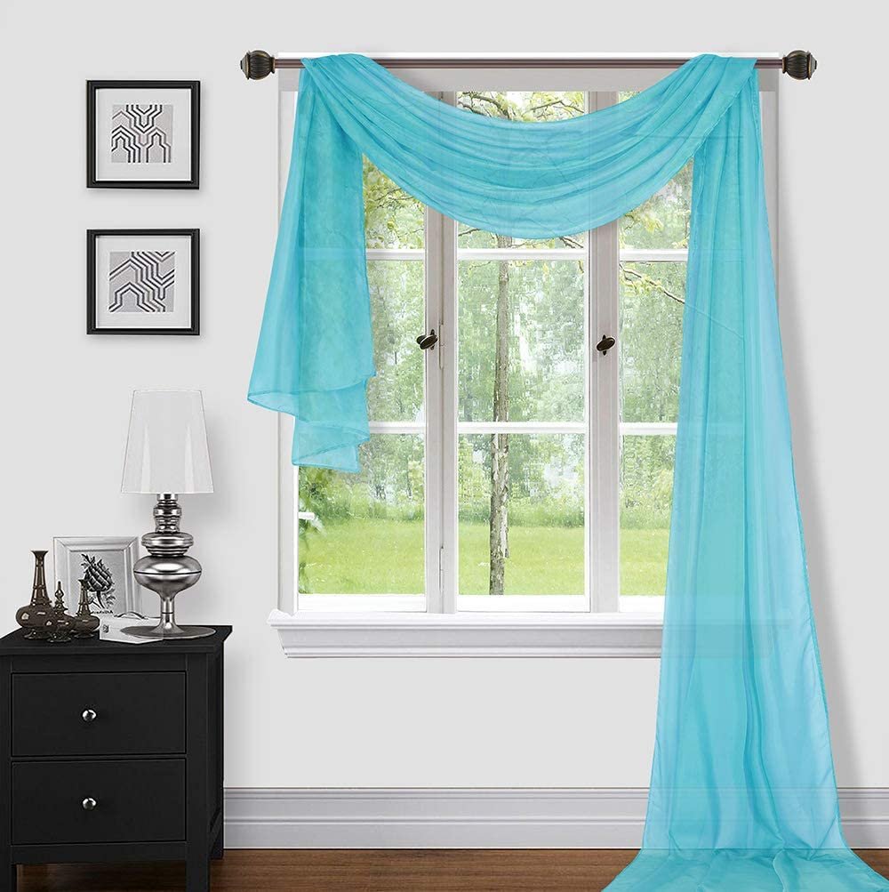 Teal window scarf sale valance