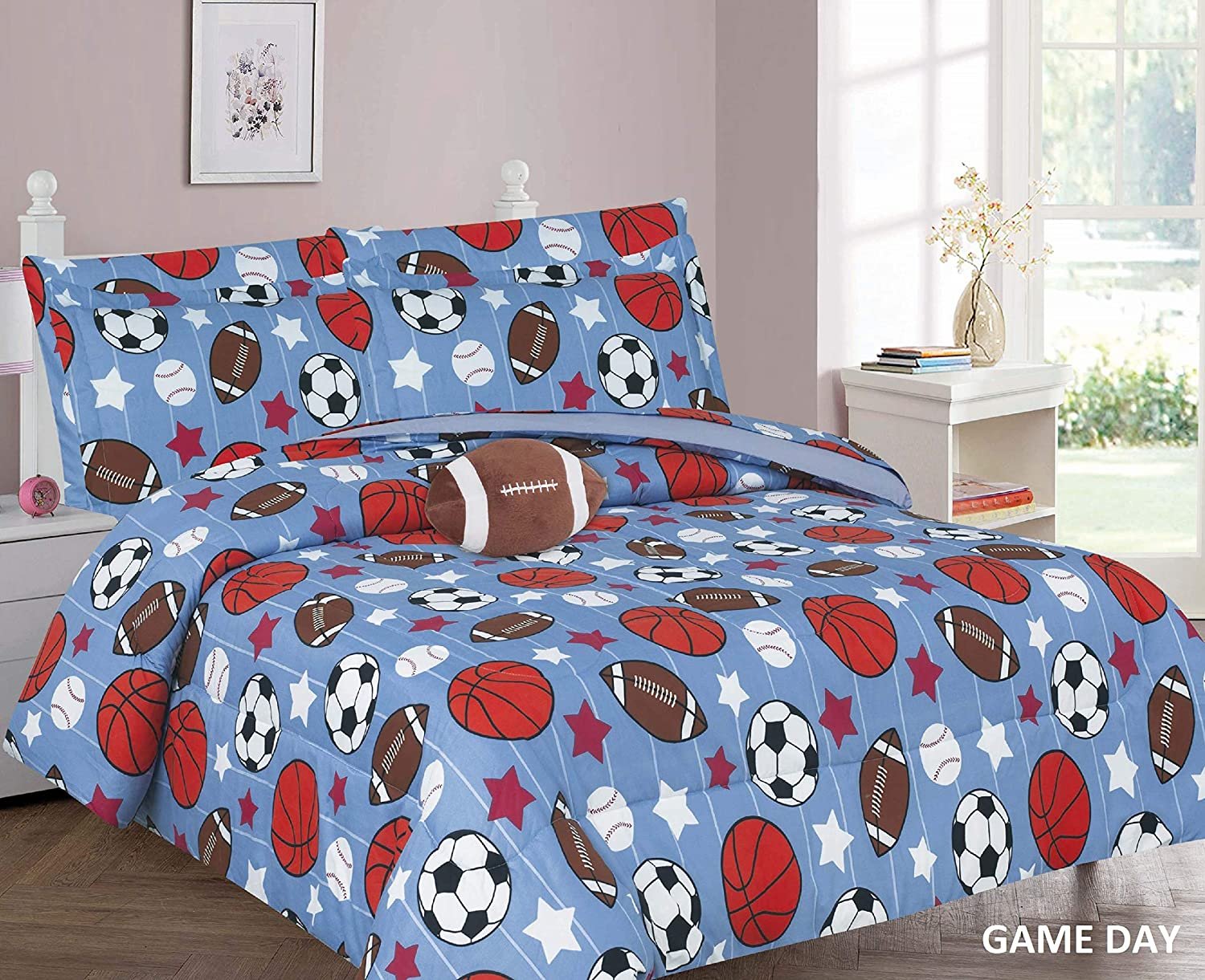 Home Boys & Girls Comforter Set Bed in Bag w/Sham Sheet Set & Decorative Toy . 