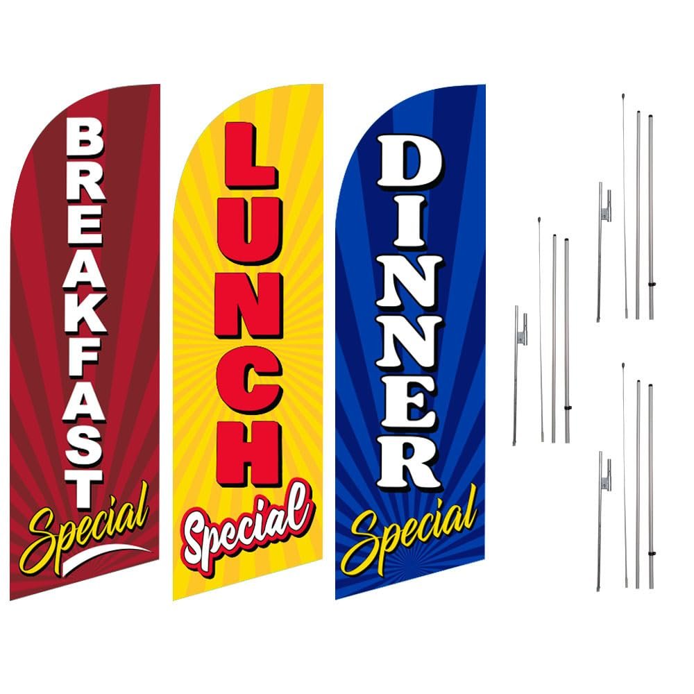 Pack of 2 – Lunch and Dinner Special 6 FT Swooper Feather Flags for…