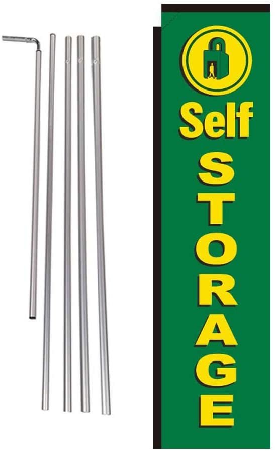 Self Storage Advertising Feather Banner Swooper Flag Sign with 15 Foot Flag... - Picture 4 of 6