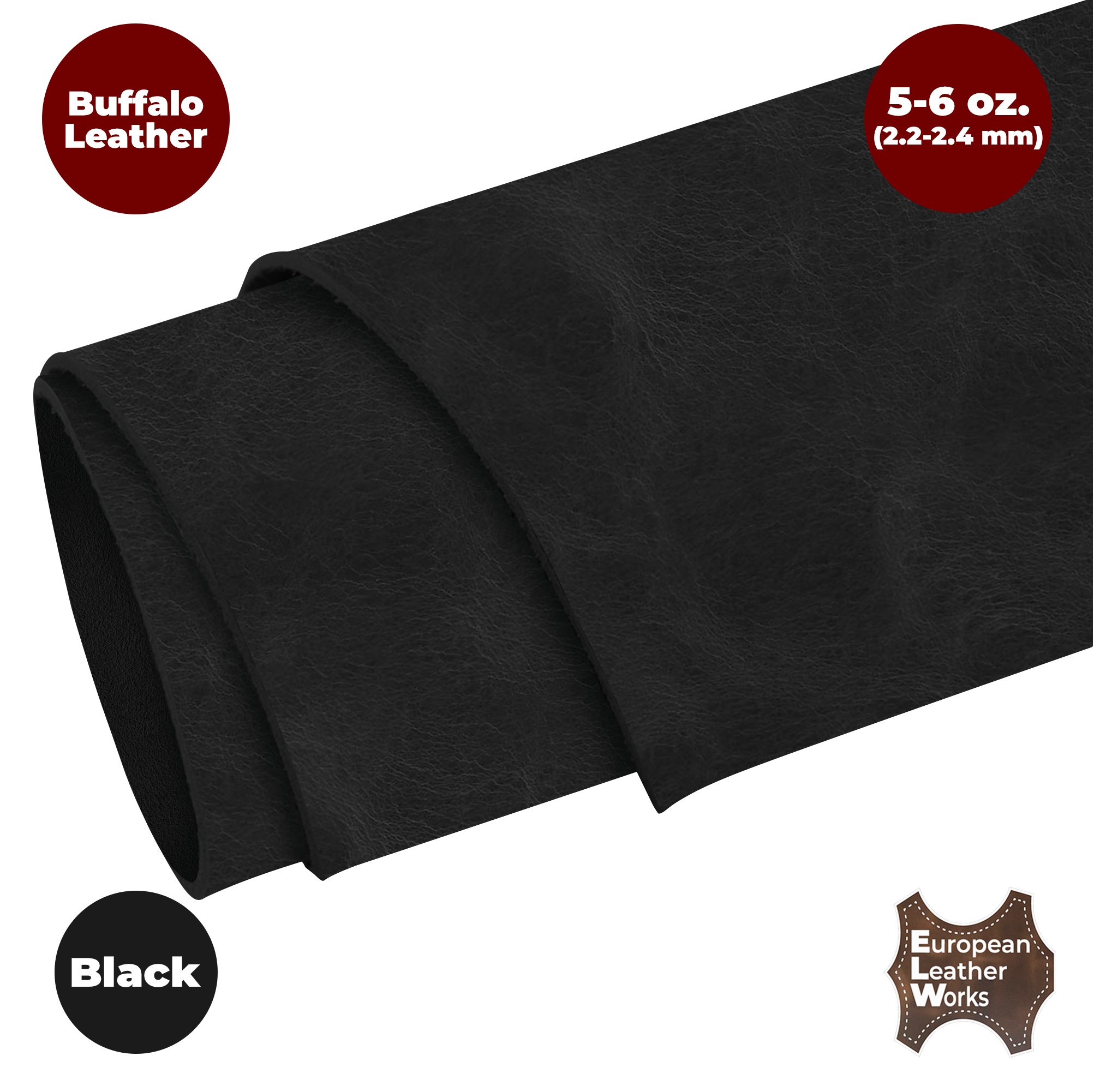 ELW Buffalo Leather Hide 5-6 oz (2-2.4mm) Pre-Cut Thin Craft Leather Sheet - Picture 12 of 17