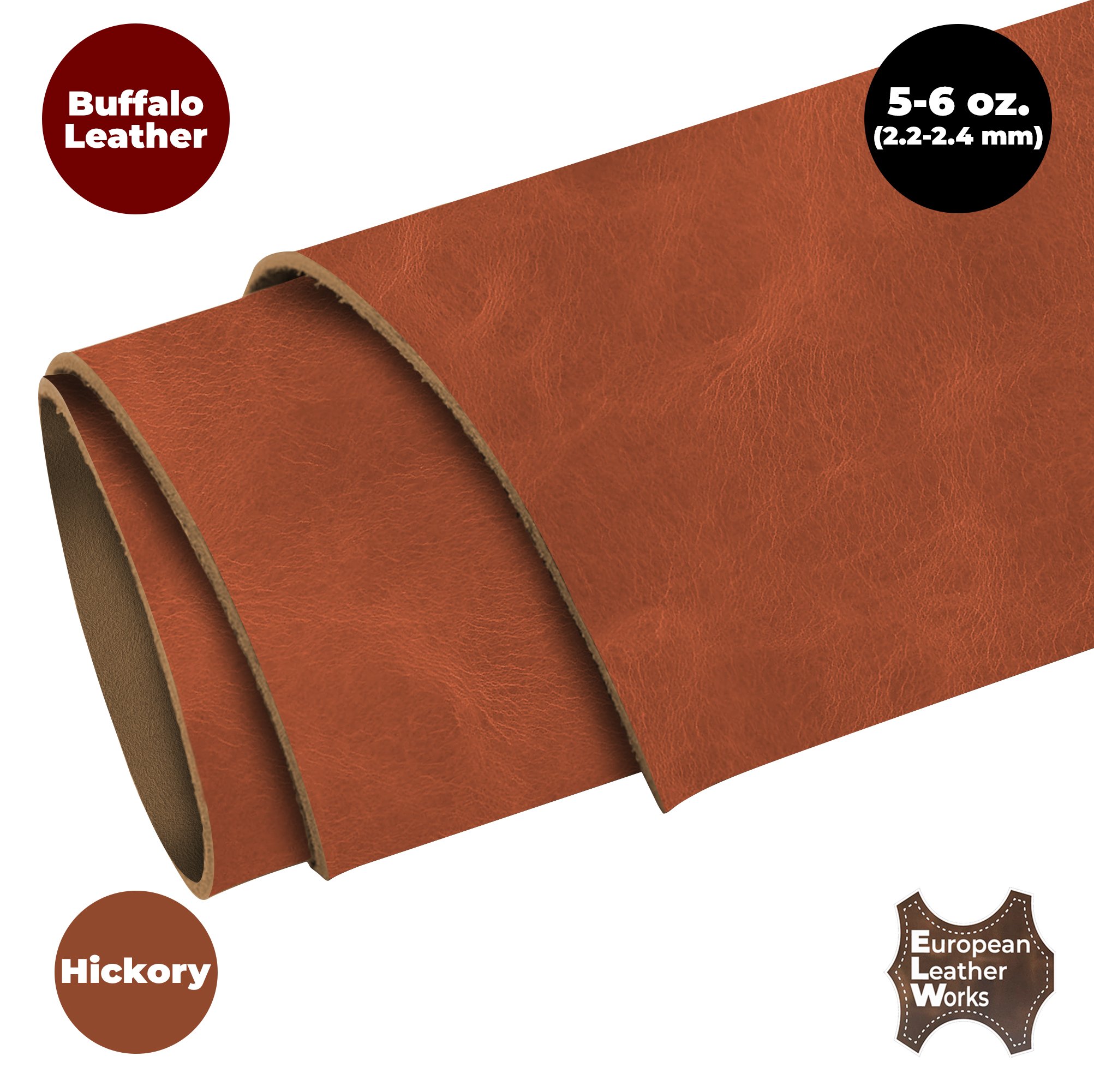 ELW Buffalo Leather Hide 5-6 oz (2-2.4mm) Pre-Cut Thin Craft Leather Sheet - Picture 15 of 17