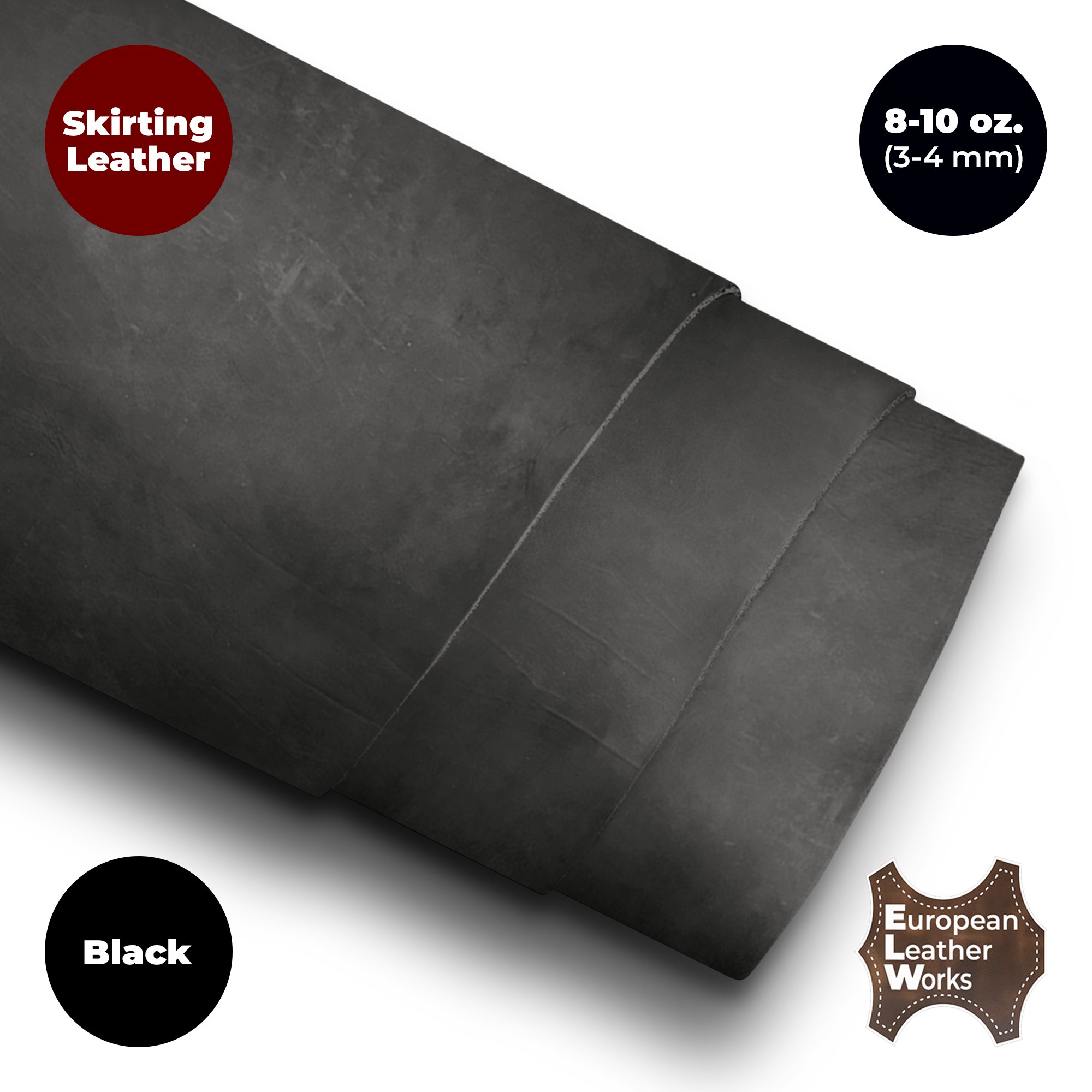 8-10 oz (3-4 mm) Skirting Veg Tan Cowhide Leather Sheet Hides