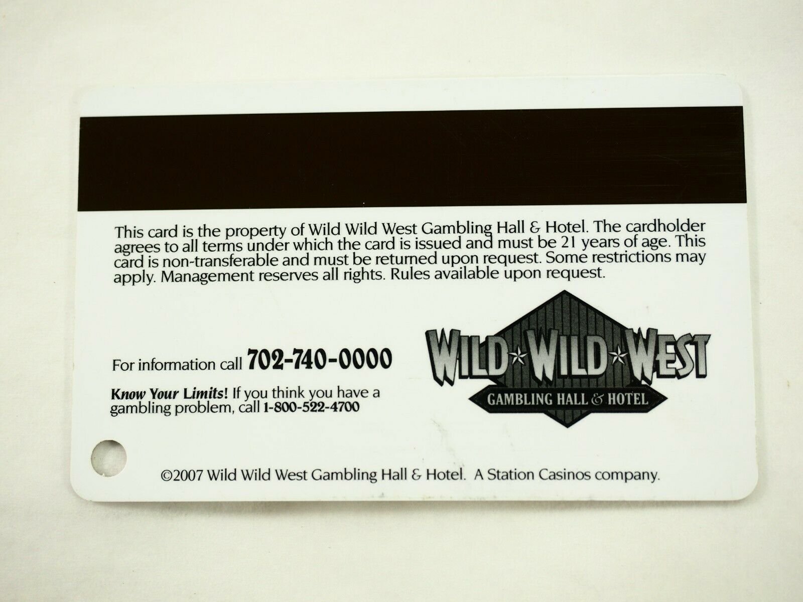 Wild*Wild*West Gambling Hall Casino Las Vegas Players Club Card 2 Types You Pick - Picture 9 of 16