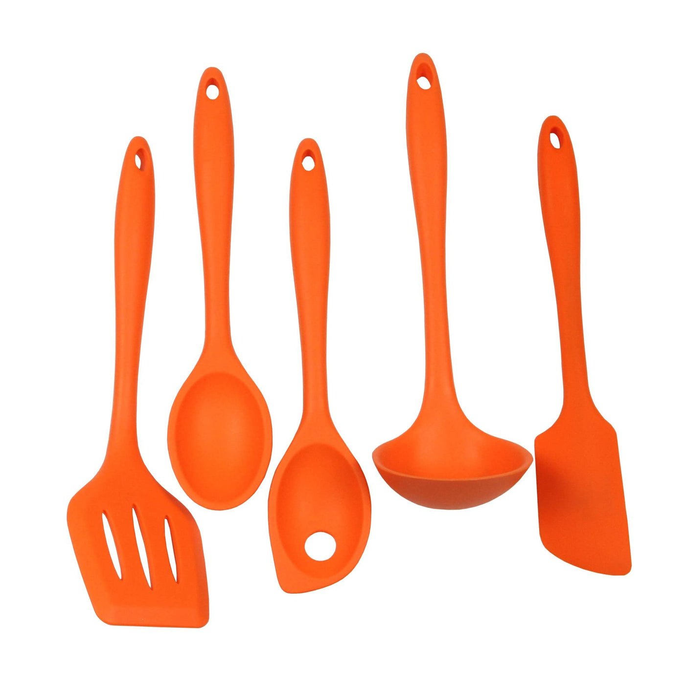 Chef Craft 5 Piece Premium Silicone Kitchen Tool and Utensil Set - 11 Colors