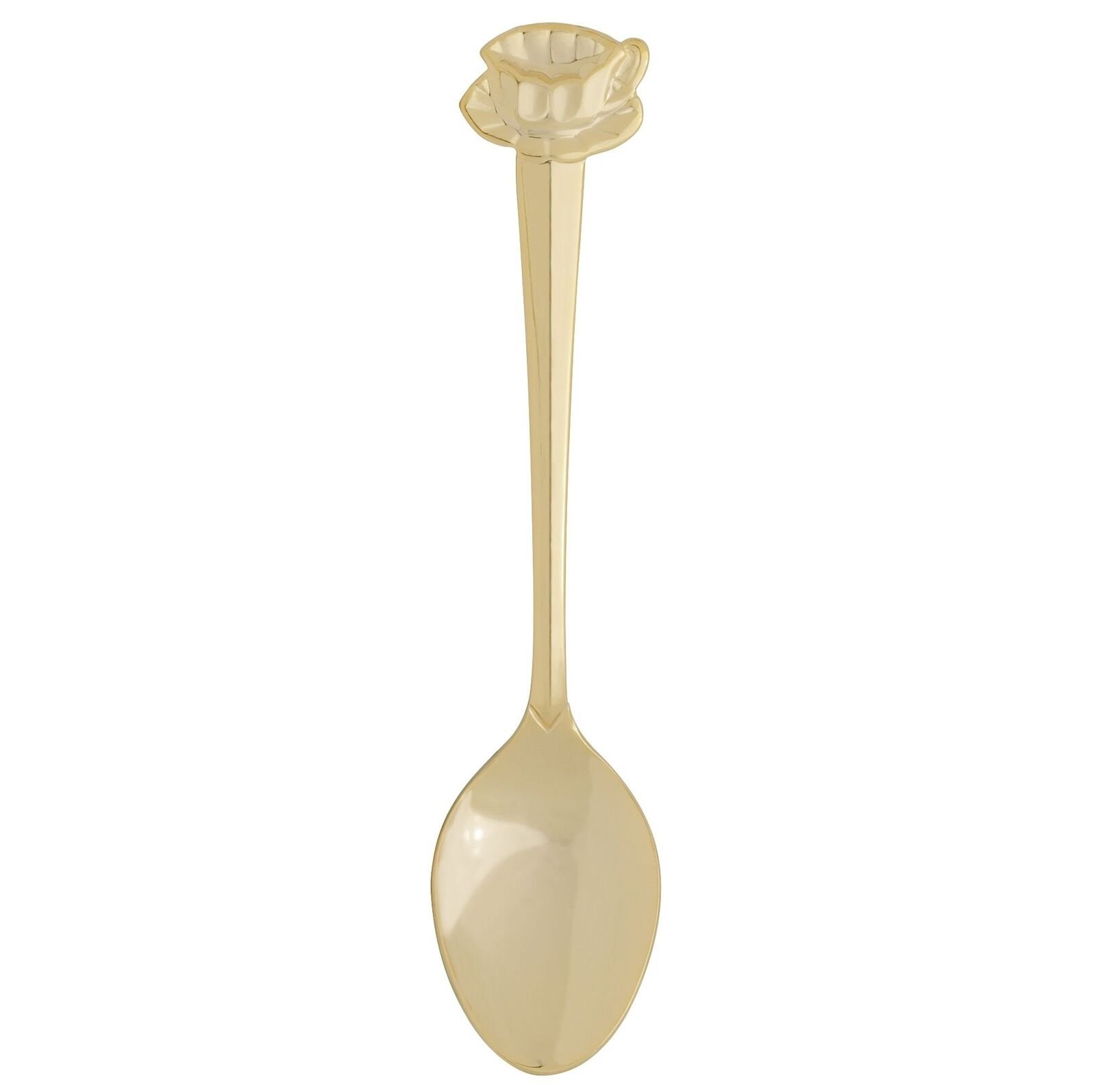 HIC 4.5" Tea Cup Design Gold Plated Demi Spoon - Stir Coffee Espresso Demitasse - Picture 4 of 5