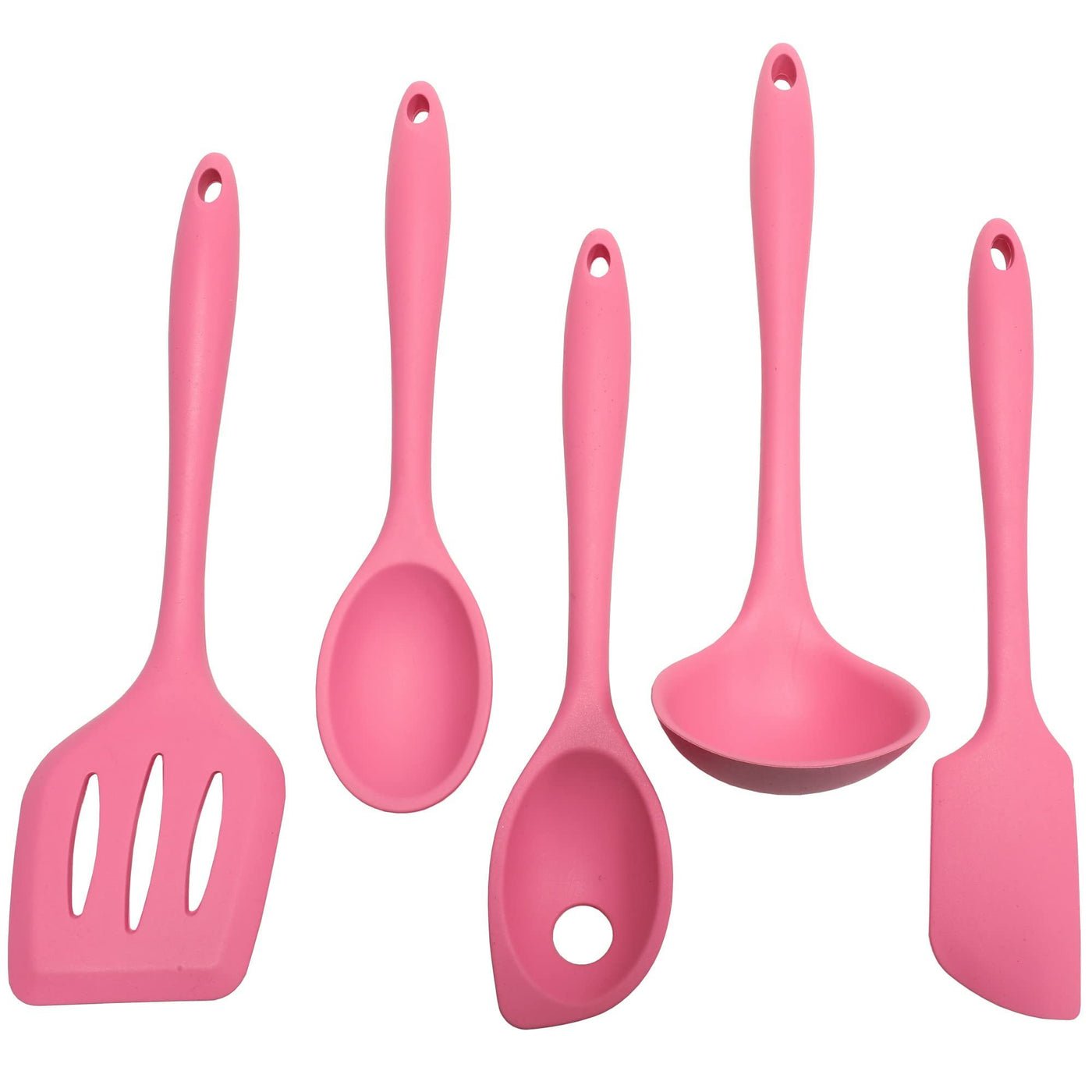 Chef Craft 5 Piece Premium Silicone Kitchen Tool and Utensil Set - 11 Colors