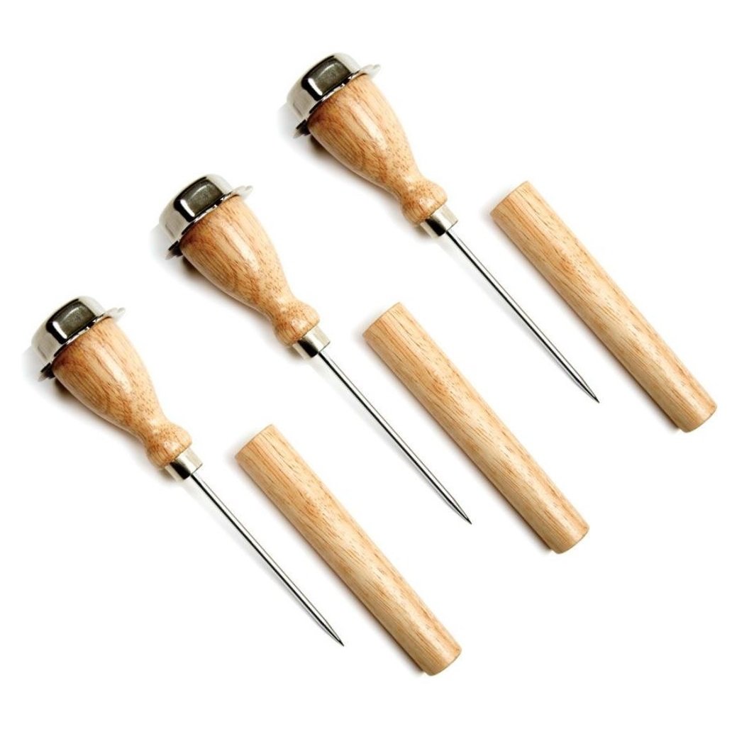 Norpro 7" Stainless Steel Shaft Wood Handle Ice Pick Bar Tool w/ Sheath Cover - Picture 5 of 5