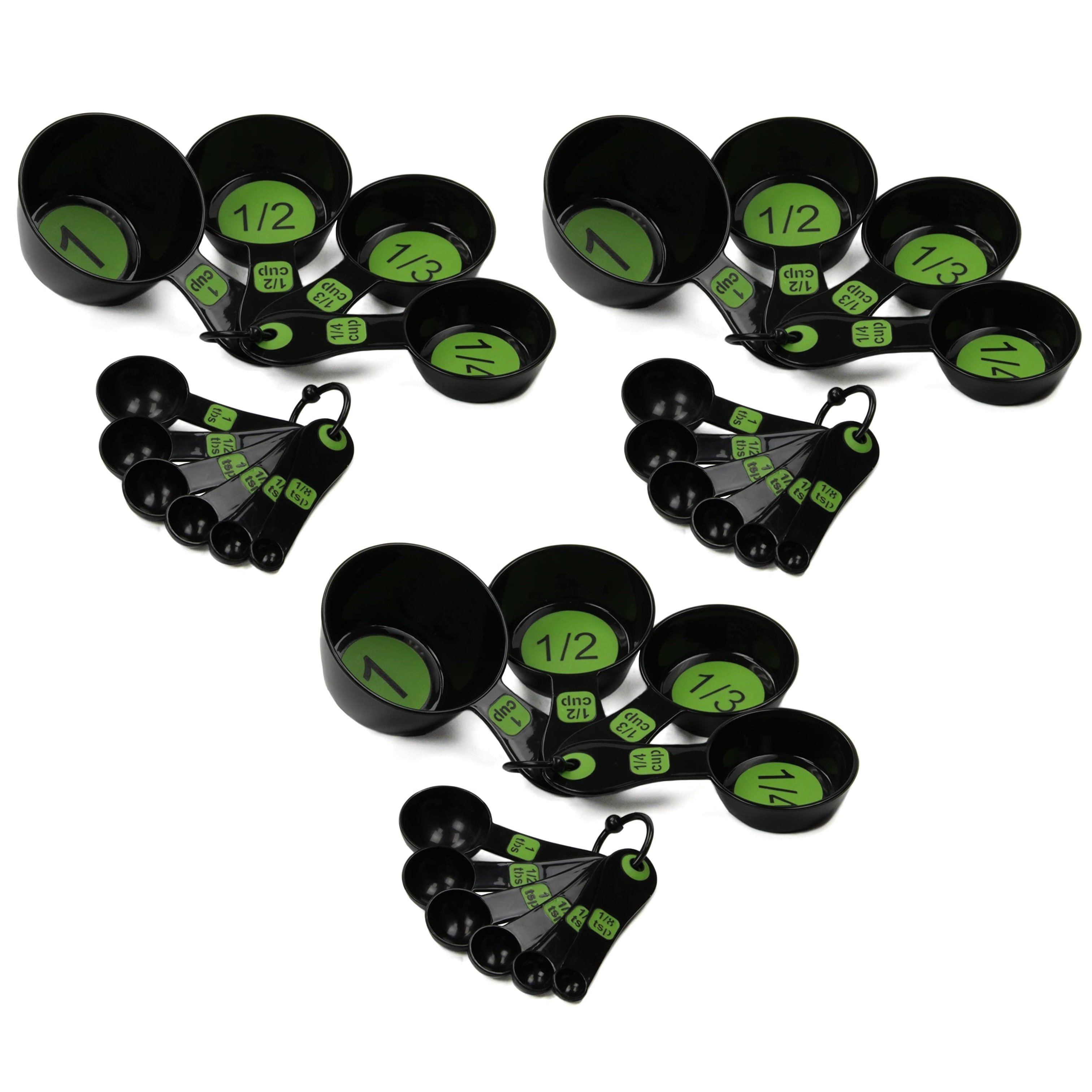 Chef Craft 10 Piece Easy Read Measuring Cups & Spoons Set - Black / Green - Picture 5 of 5
