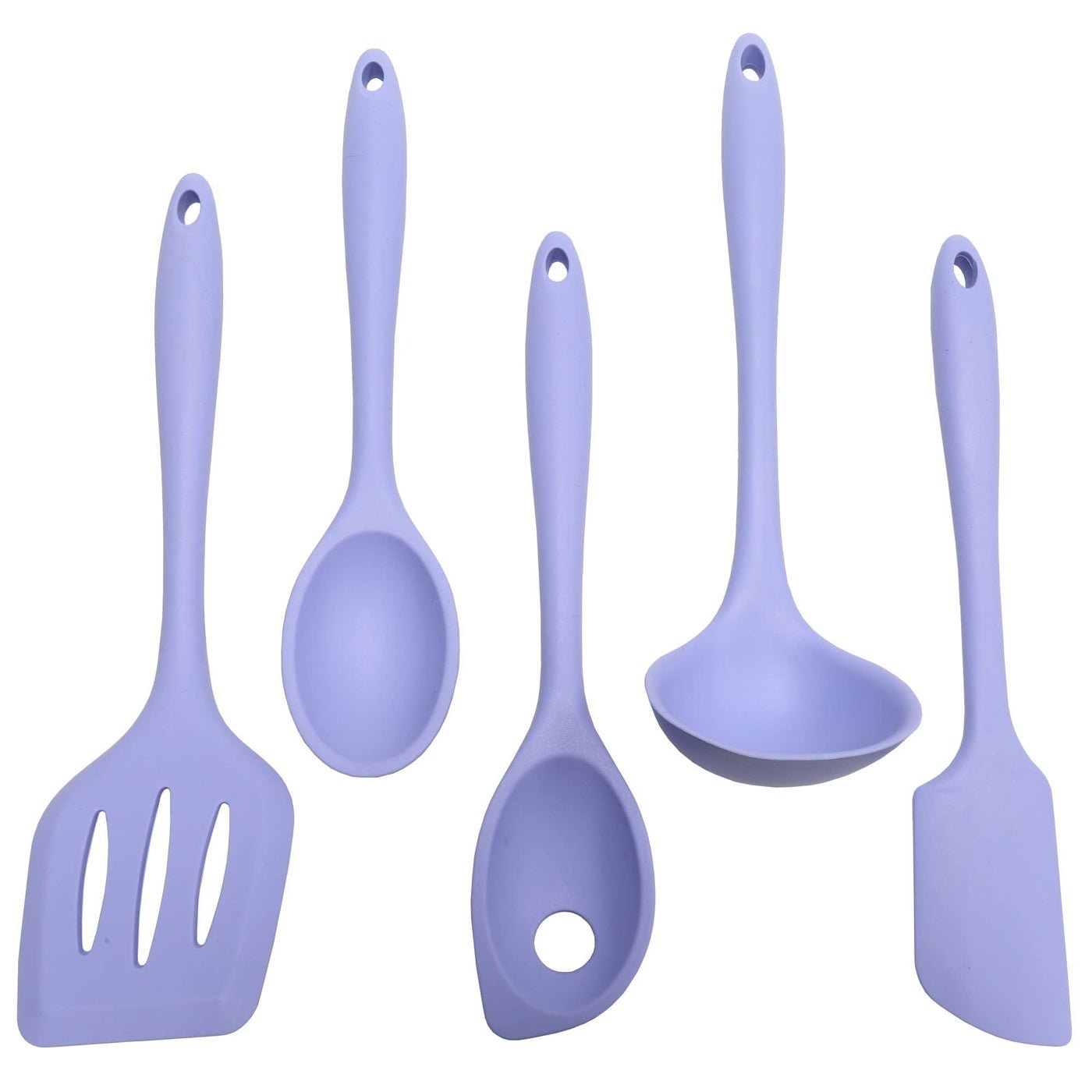 Chef Craft 5 Piece Premium Silicone Kitchen Tool and Utensil Set - 11 Colors