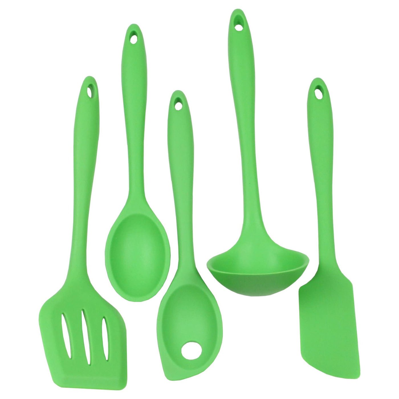 Chef Craft 5 Piece Premium Silicone Kitchen Tool and Utensil Set - 11 Colors