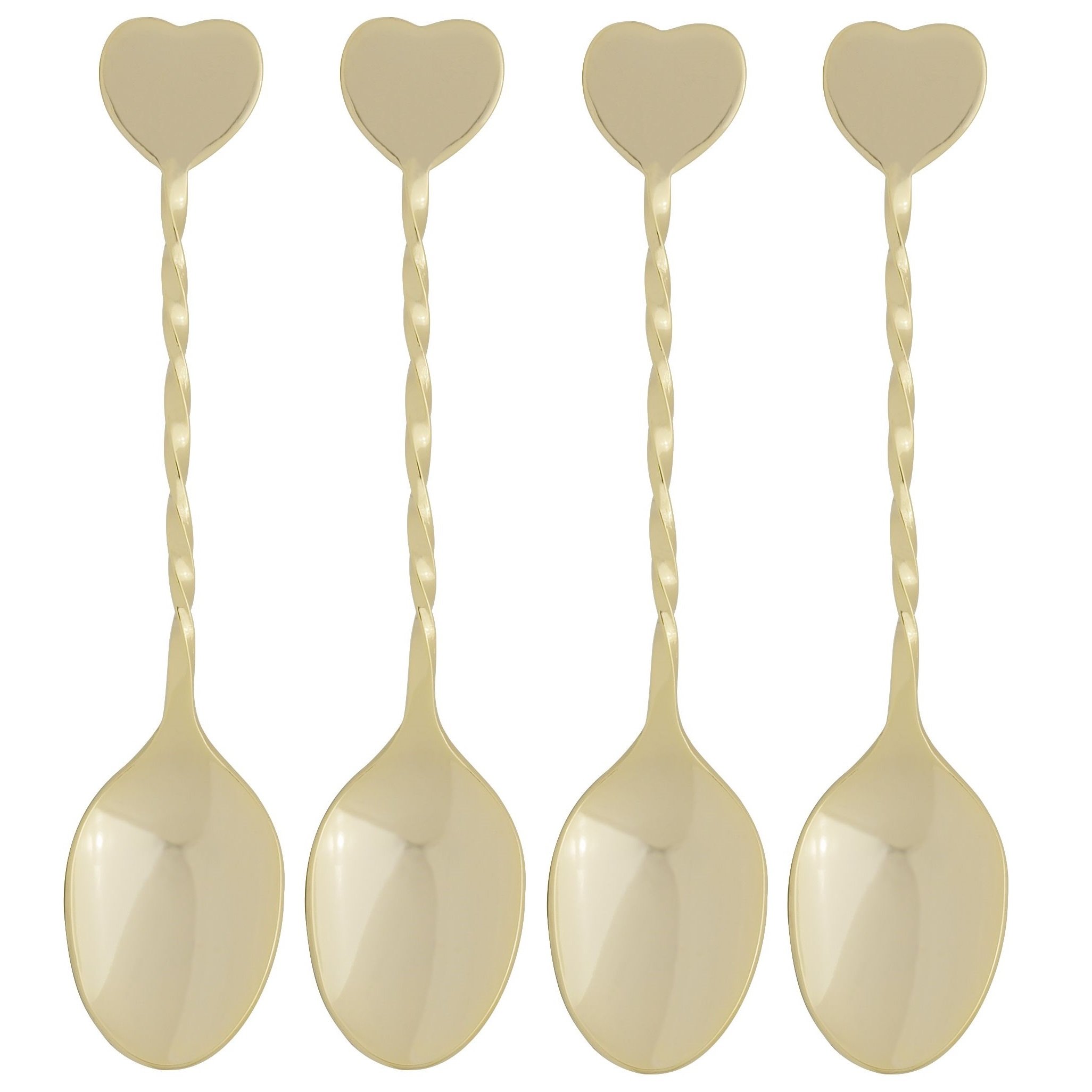HIC 4,5" Herz Design vergoldeter halber Löffel - Kaffee Espresso Demitasse umrühren - Bild 5 von 5