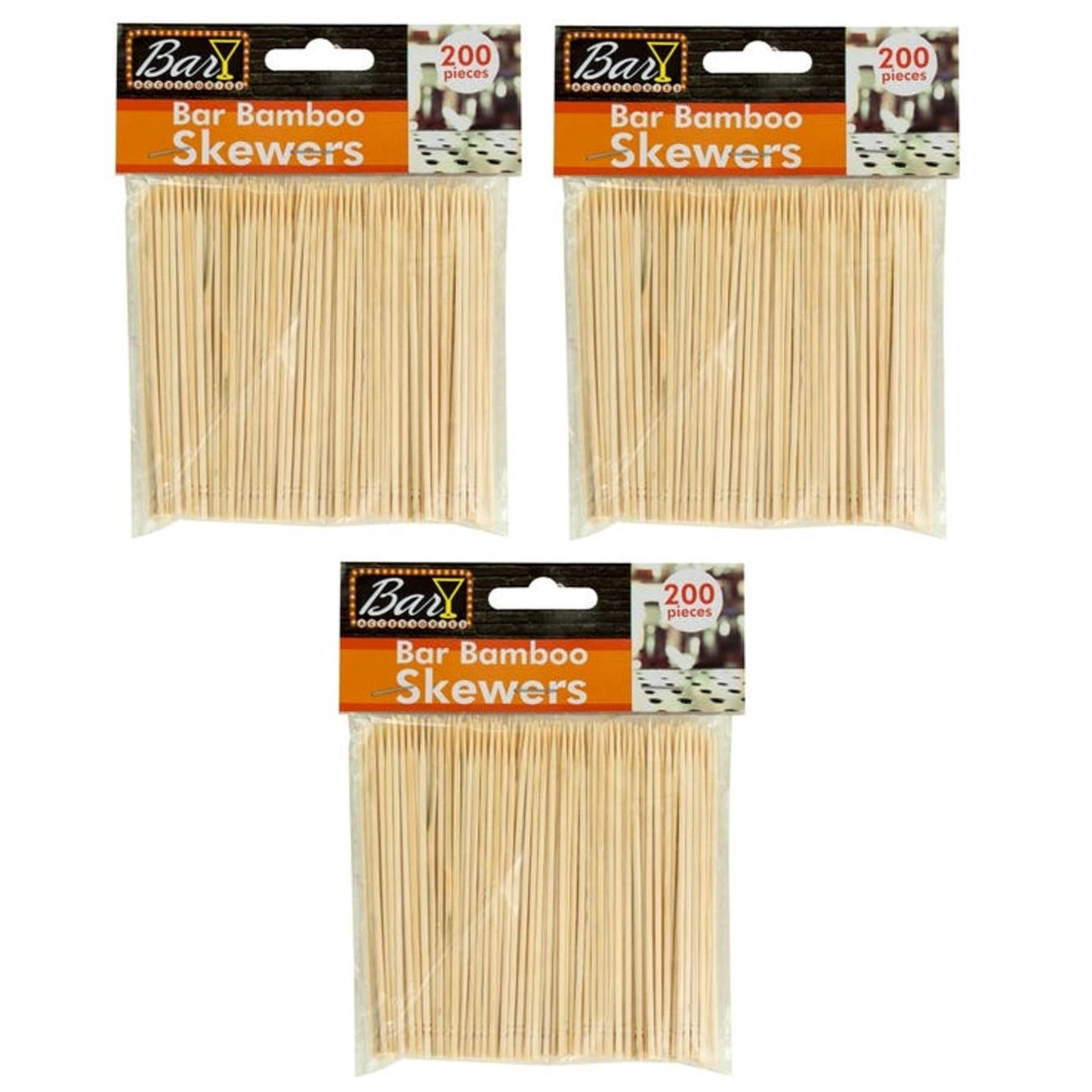 Handy Housewares 4" Bamboo Skewers for Appetizers - 200 Pack, Natural Wood... - Picture 4 of 5