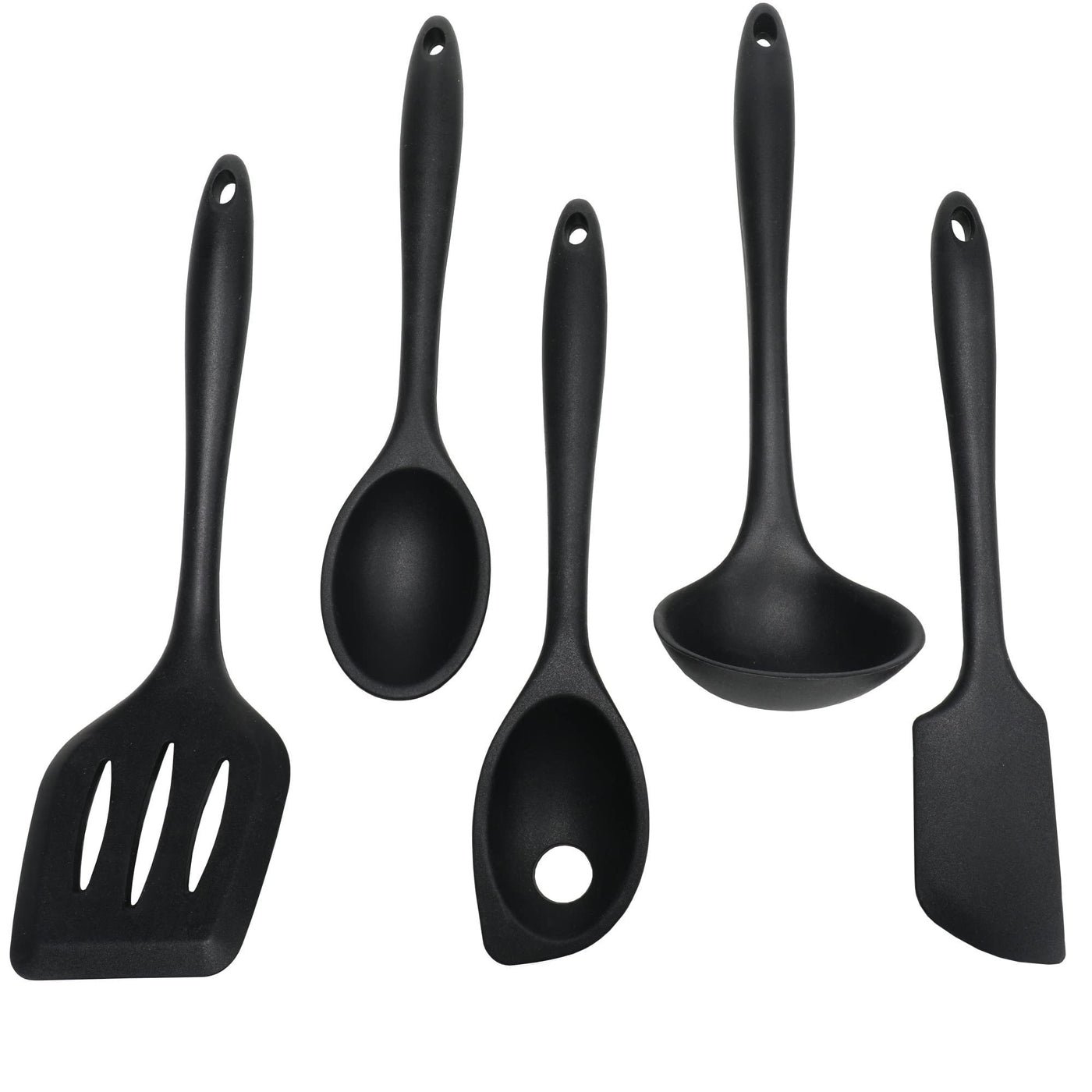 Chef Craft 5 Piece Premium Silicone Kitchen Tool and Utensil Set - 11 Colors