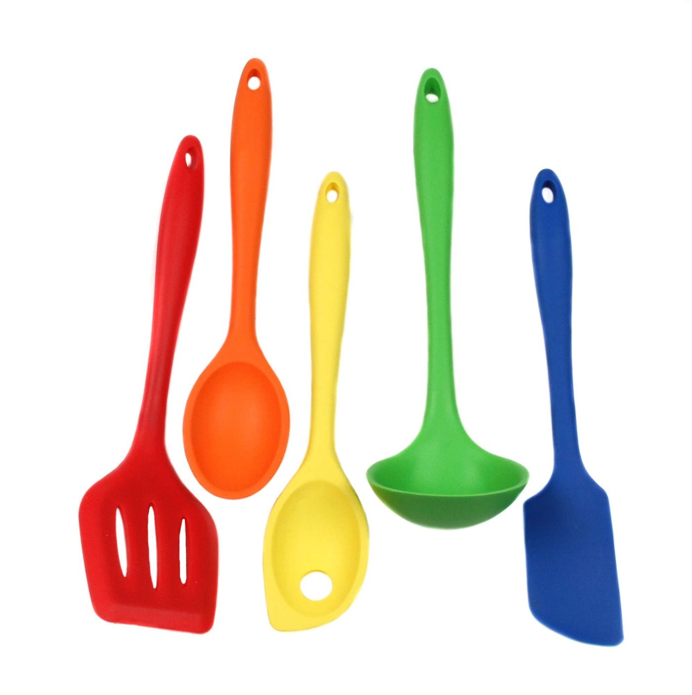 Chef Craft 5 Piece Premium Silicone Kitchen Tool and Utensil Set - 11 Colors