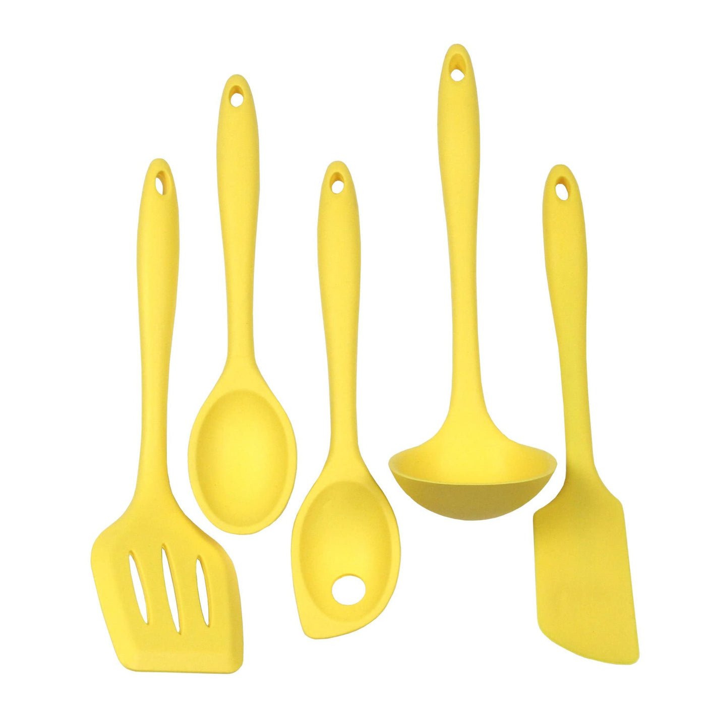 Chef Craft 5 Piece Premium Silicone Kitchen Tool and Utensil Set - 11 Colors