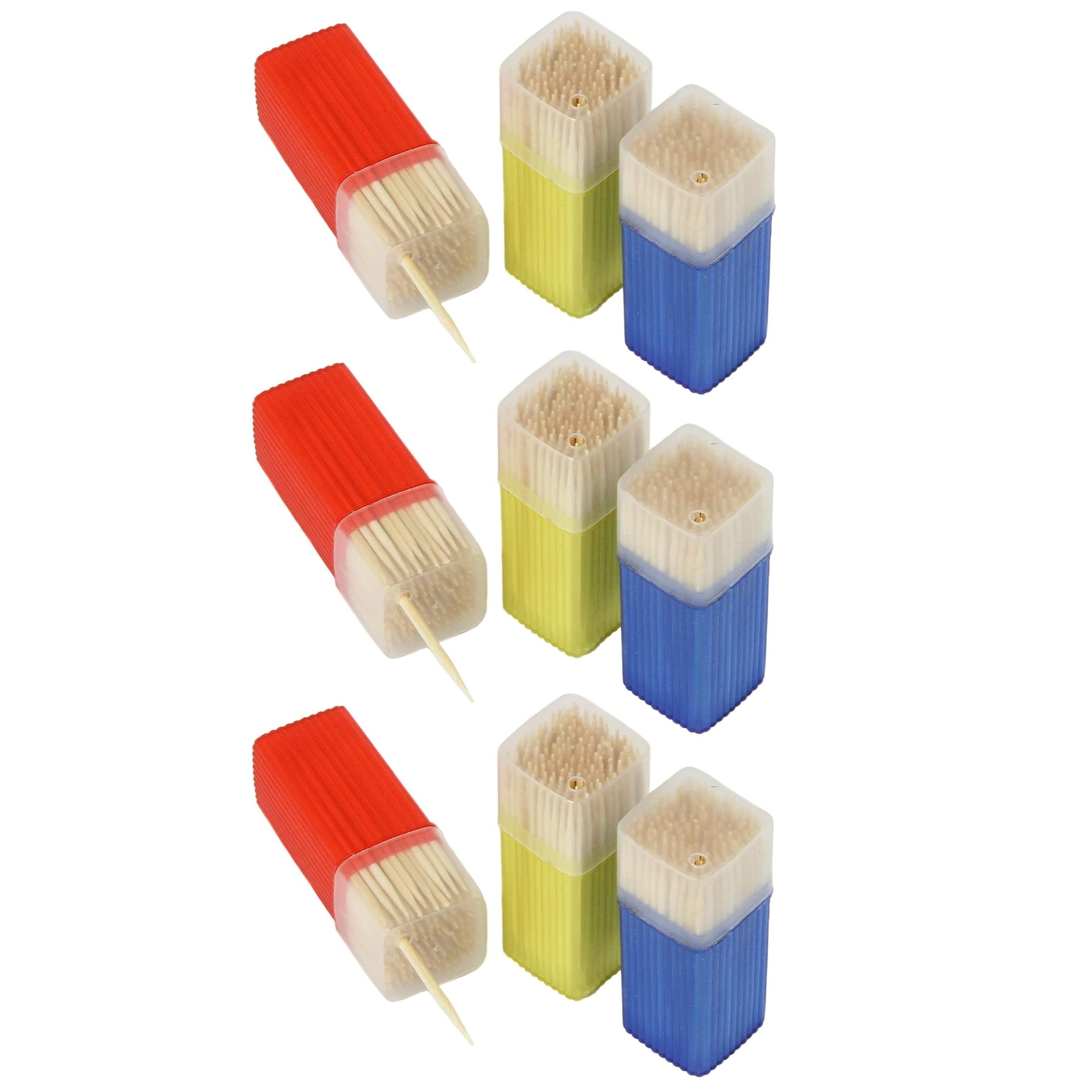 Chef Craft 3pc Toothpick Holder Set with 450 Natural Bamboo Toothpicks - Picture 3 of 3