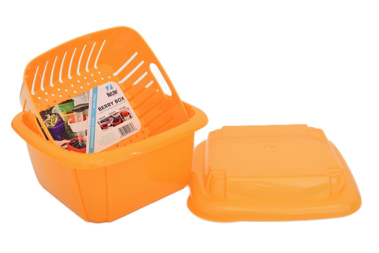 Hutzler 3-in-1 Berry Keeper Colander Container – 8 Color Choices