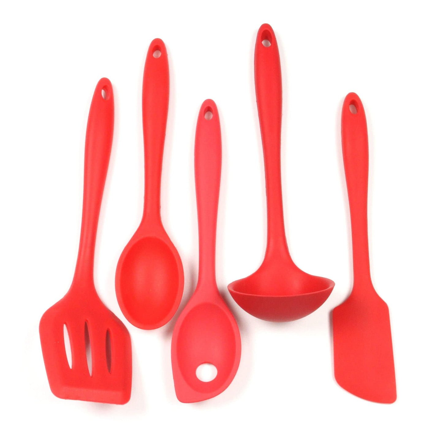 Chef Craft 5 Piece Premium Silicone Kitchen Tool and Utensil Set - 11 Colors