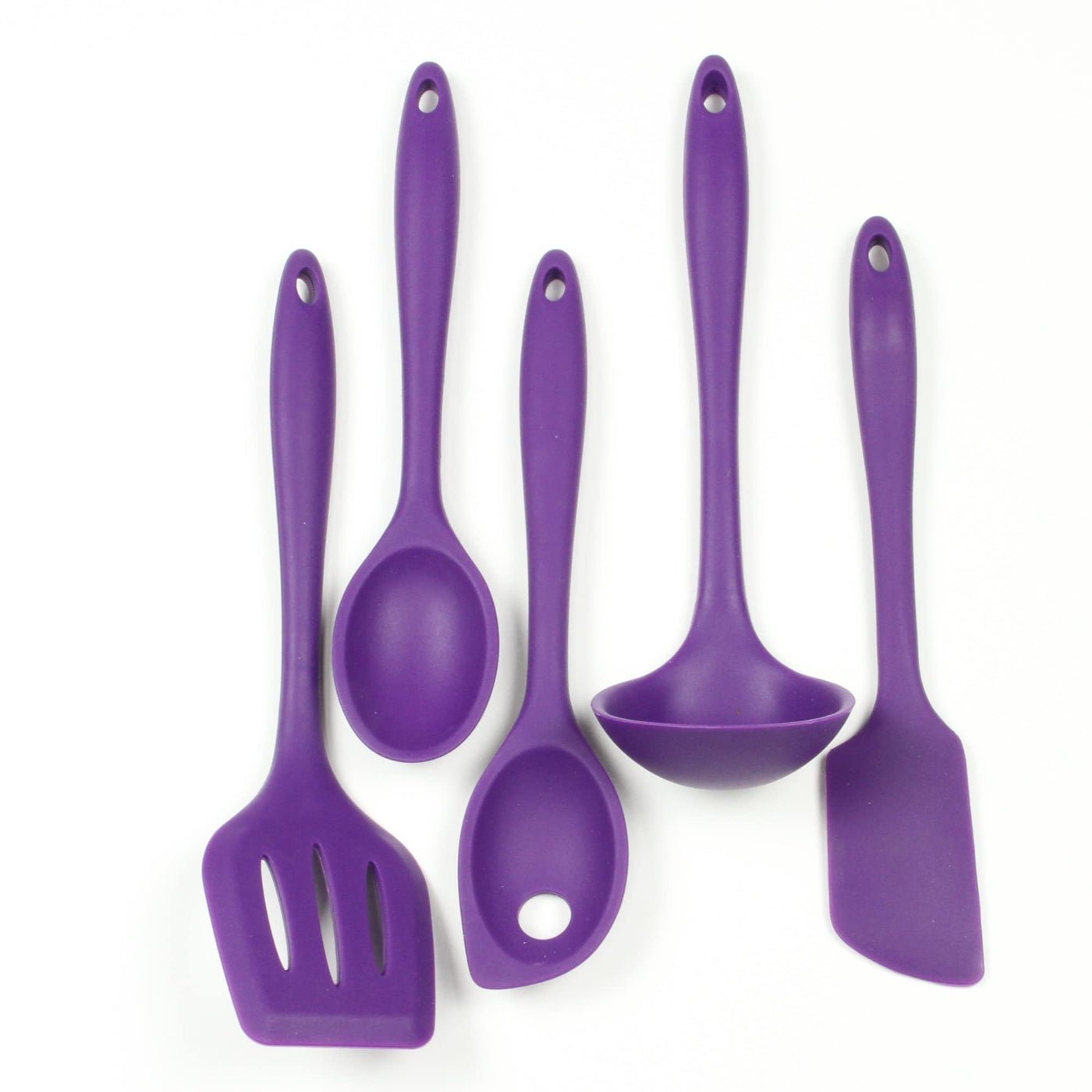 Chef Craft 5 Piece Premium Silicone Kitchen Tool and Utensil Set - 11 Colors