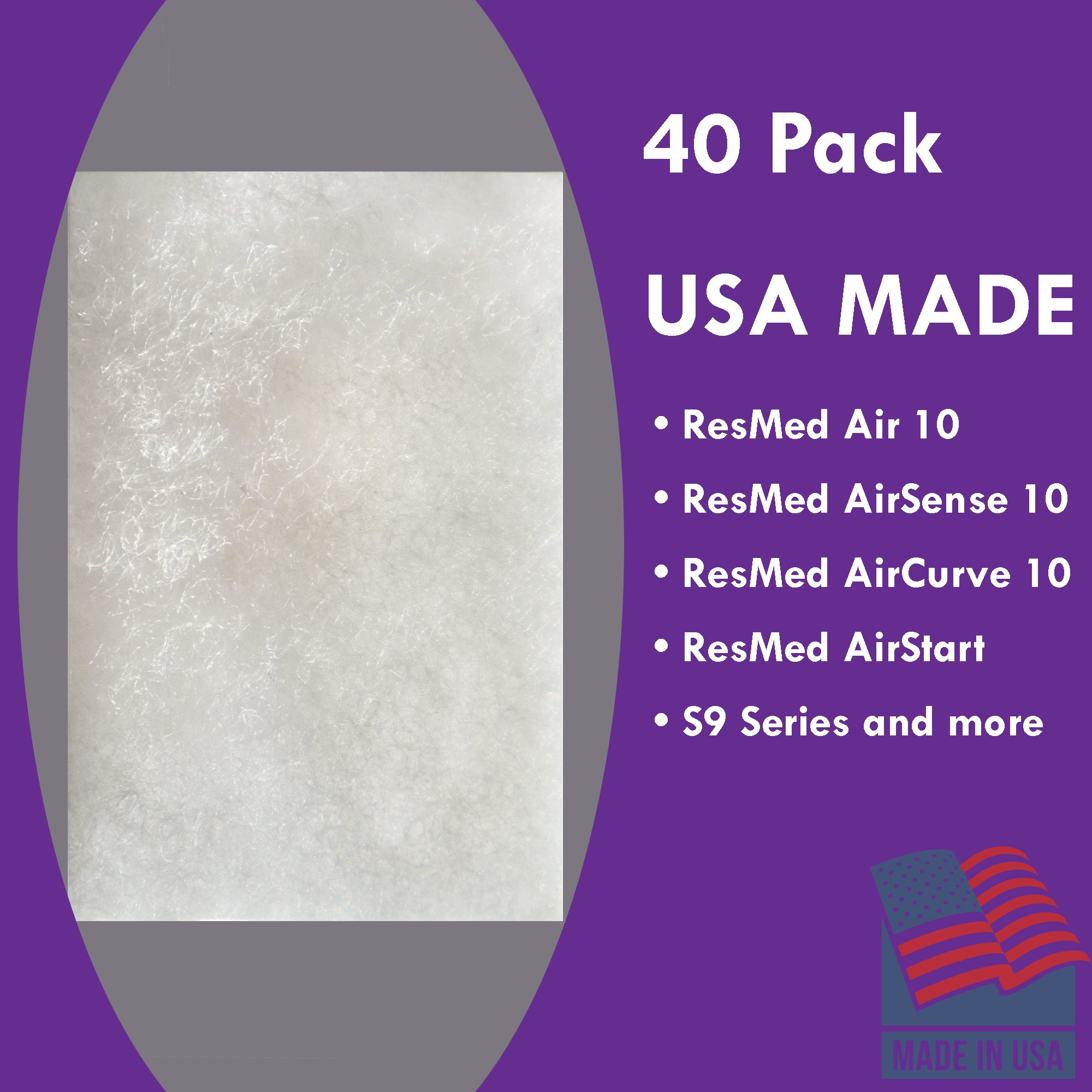 CPAP Filters Disposable Felt Pollen Filter - ResMed Machines - USA MADE - Picture 6 of 7