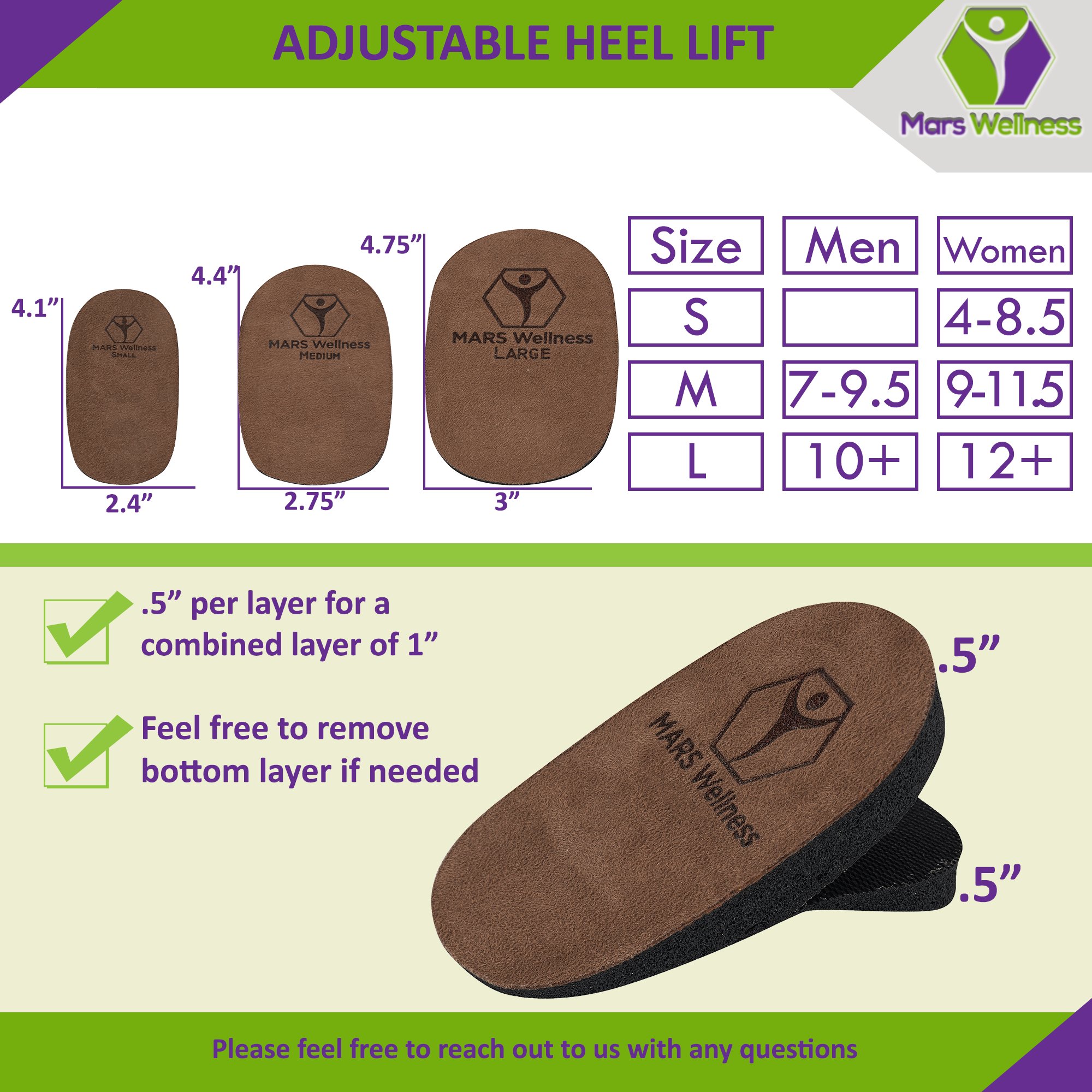 powerstep adjustable heel lift