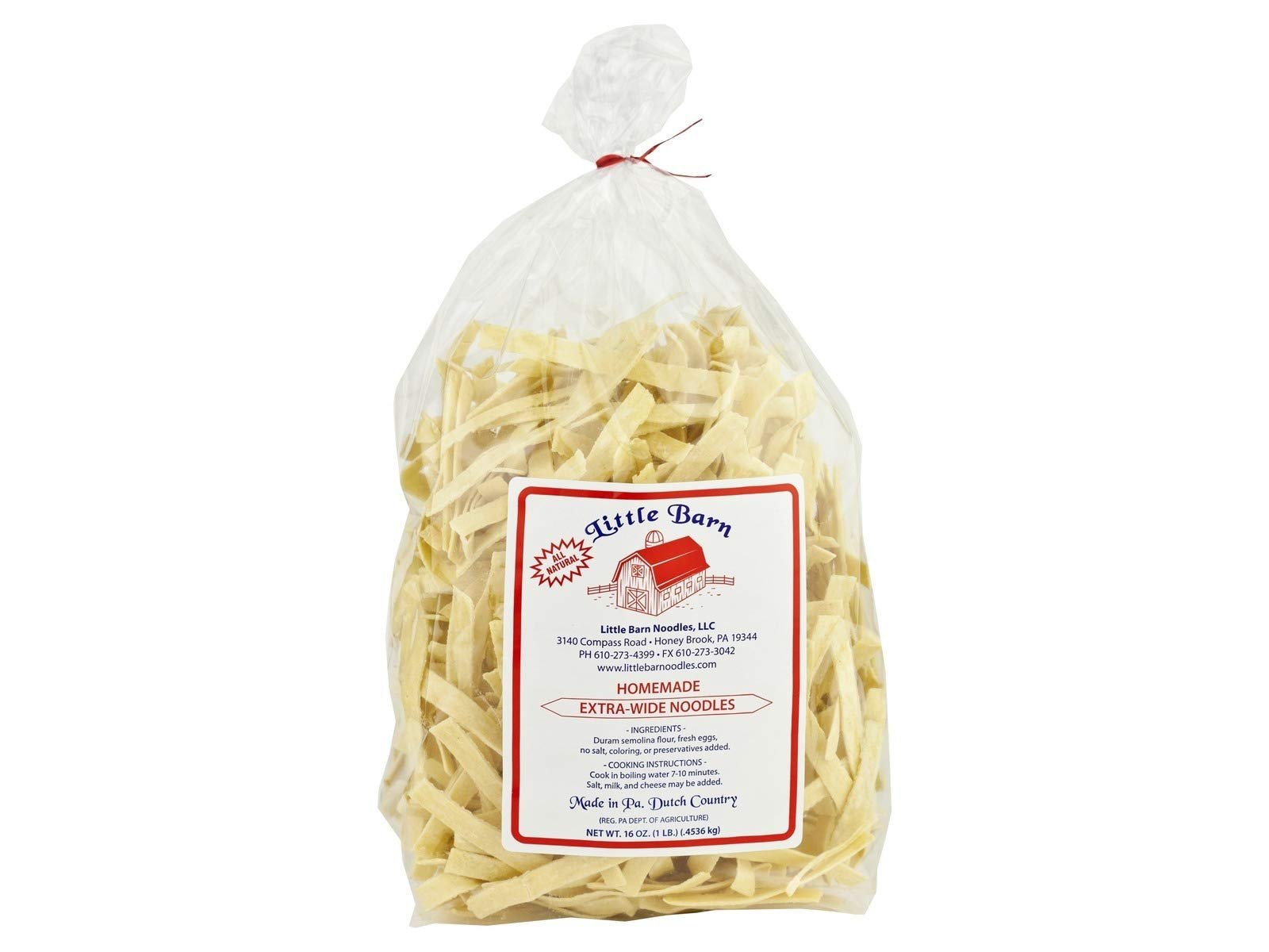 AmishTastes Little Barn PA Dutch Homemade Extra-Wide Noodles, 16 Oz. (Pack of 2)