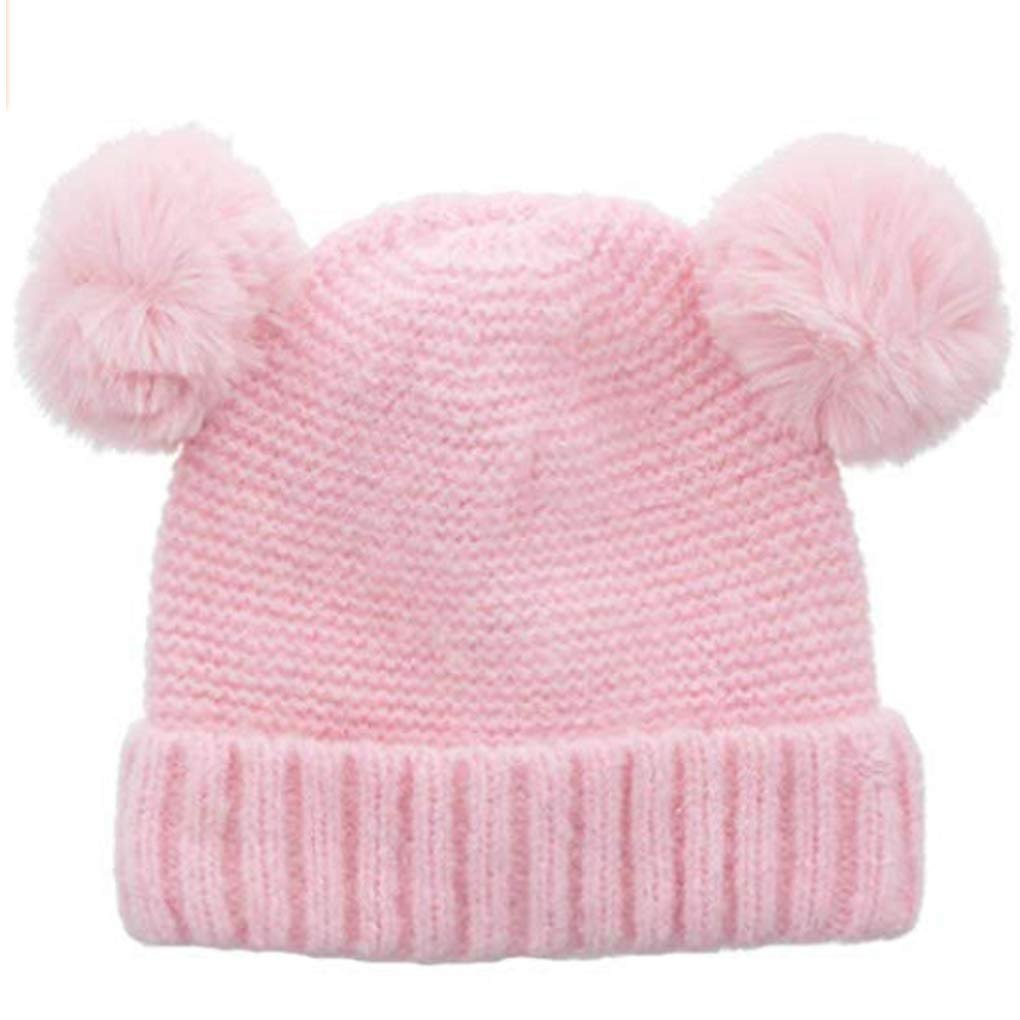 winter warm knit cover cap Infant Baby Toddler Girl Pom Braid Ears Beanie Hat