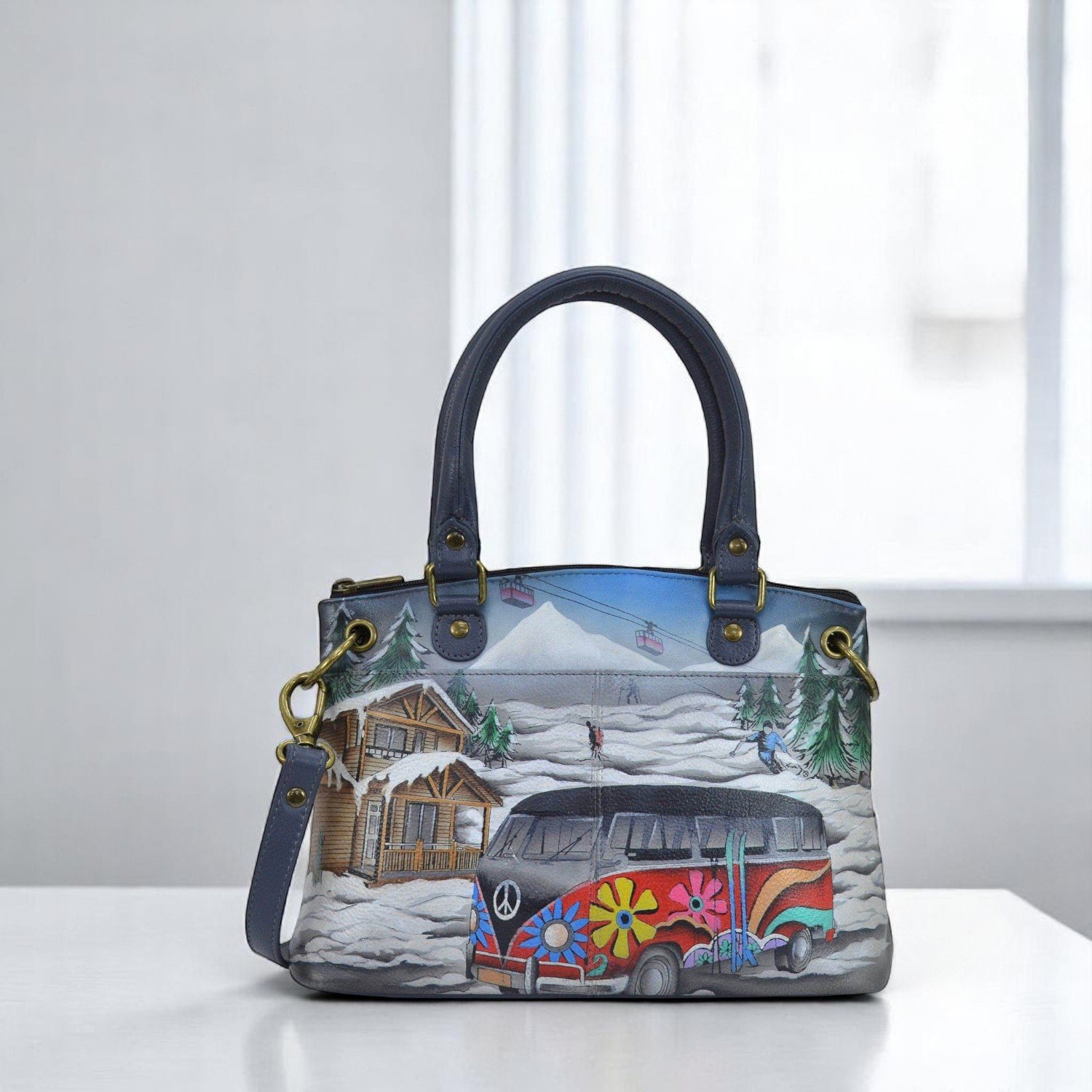 Anna by Anuschka Small Satchel w Cross Body Strap - Picture 2 of 13