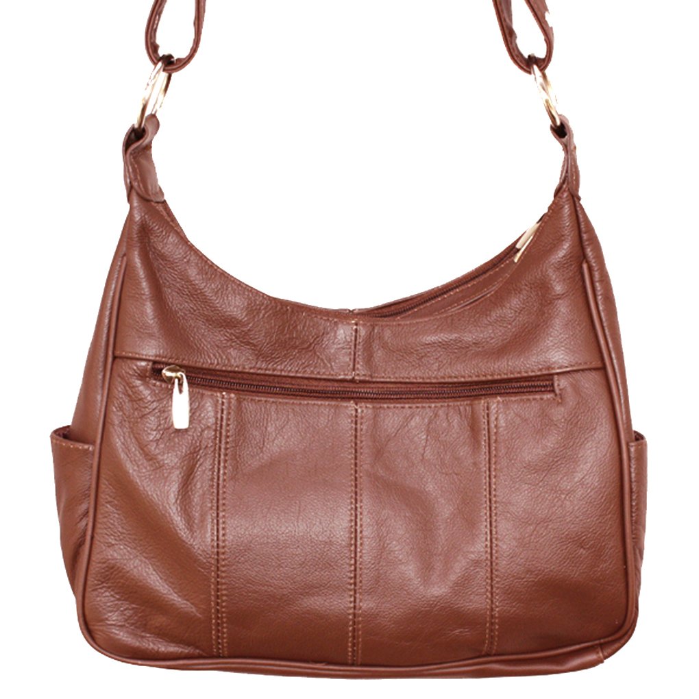 Genuine Leather Hobo Shoulder Handbag w Buckled Flip Closure Pocket | eBay