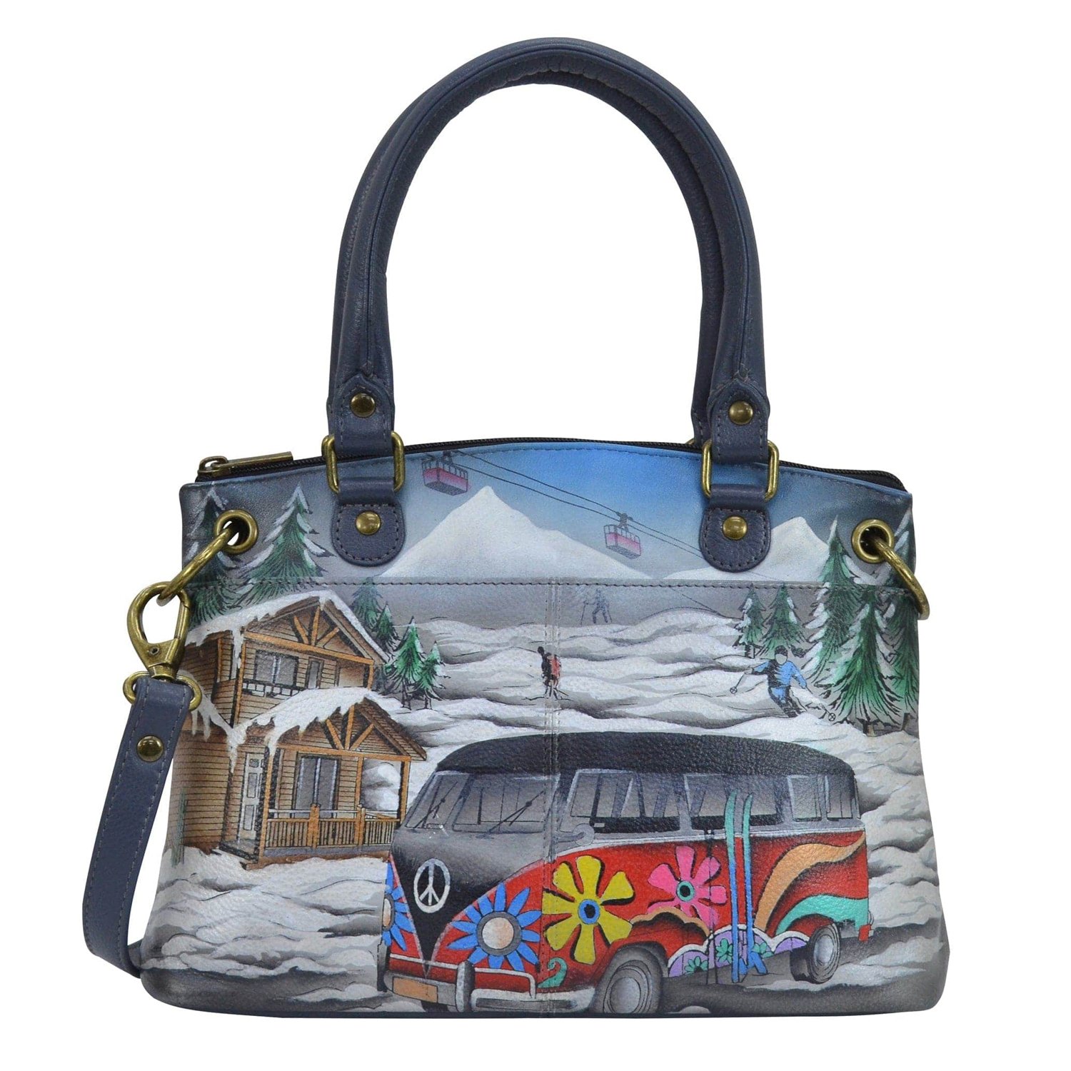 Anna by Anuschka Small Satchel w Cross Body Strap - Picture 4 of 13