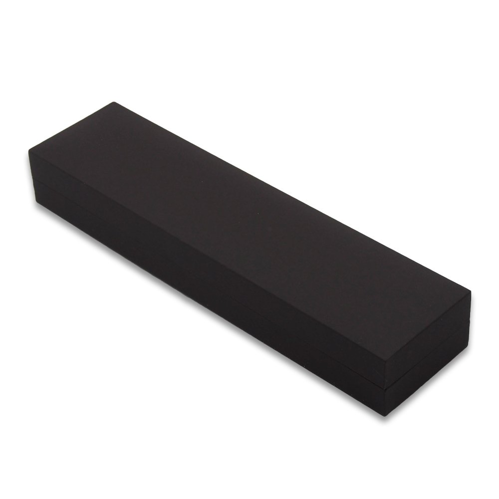 Elegant Matte Black Hinged Jewelry Gift Box