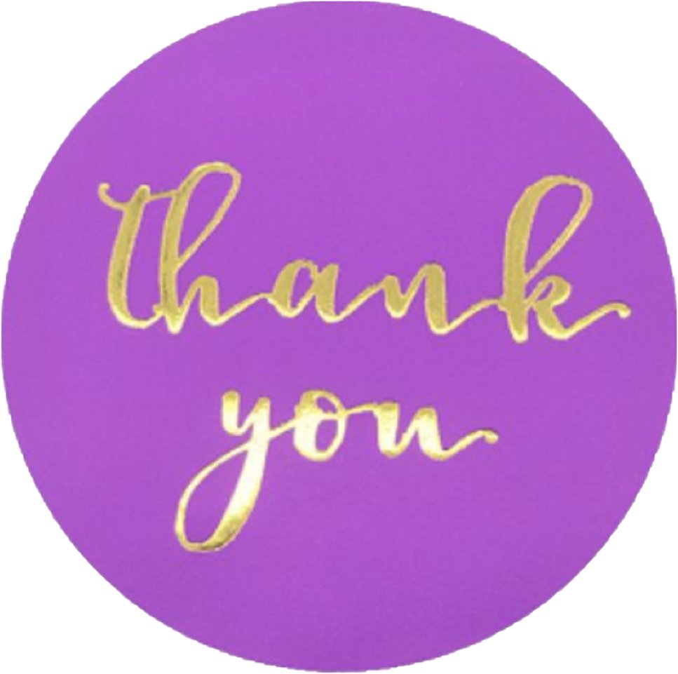 CuteBox Company 500 Count 1.5” Purple/Gold “Thank You” Easy-Peel Sticker Roll... - Picture 24 of 25