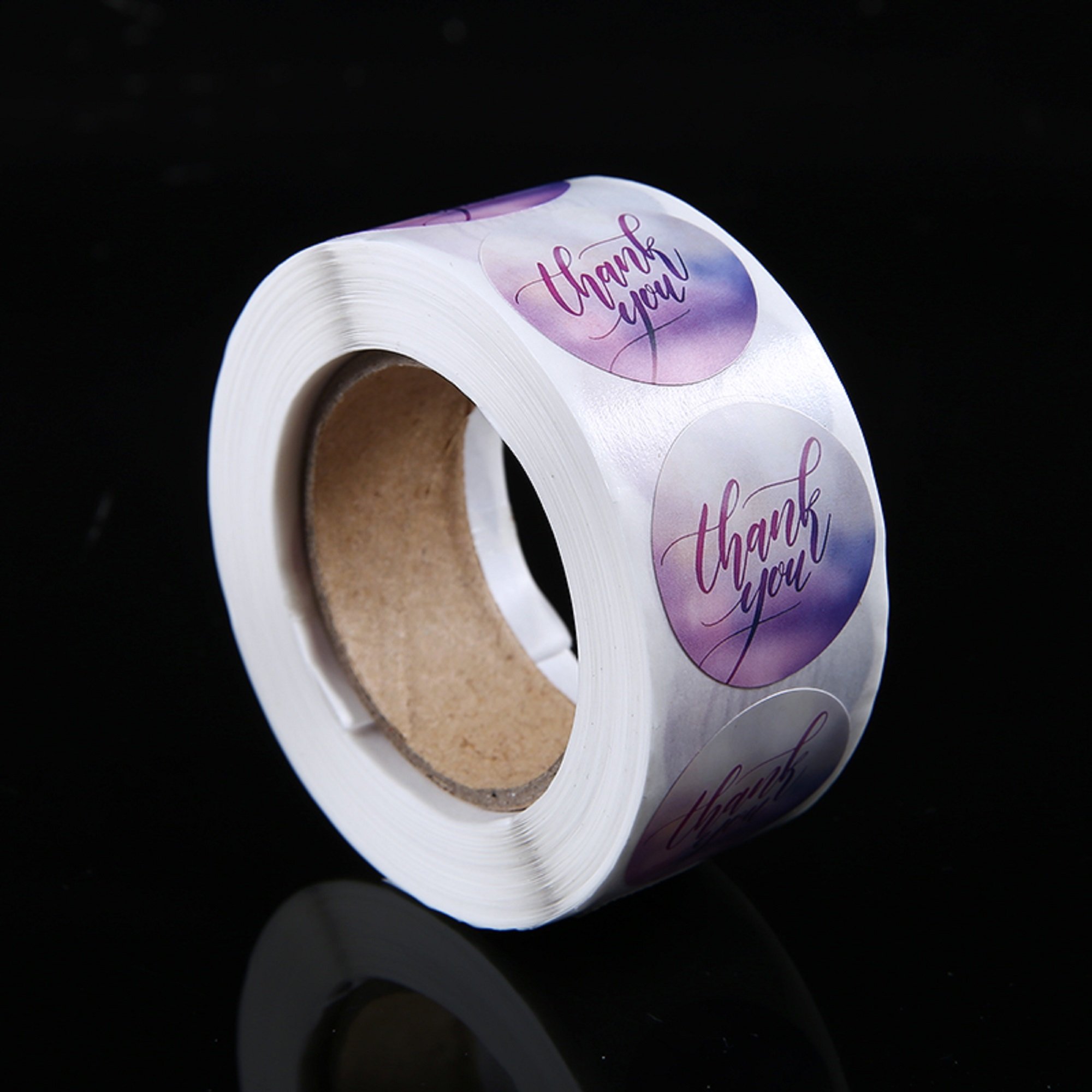 CuteBox Company 500 Count 1.5” Purple/Gold “Thank You” Easy-Peel Sticker Roll... - Picture 23 of 25