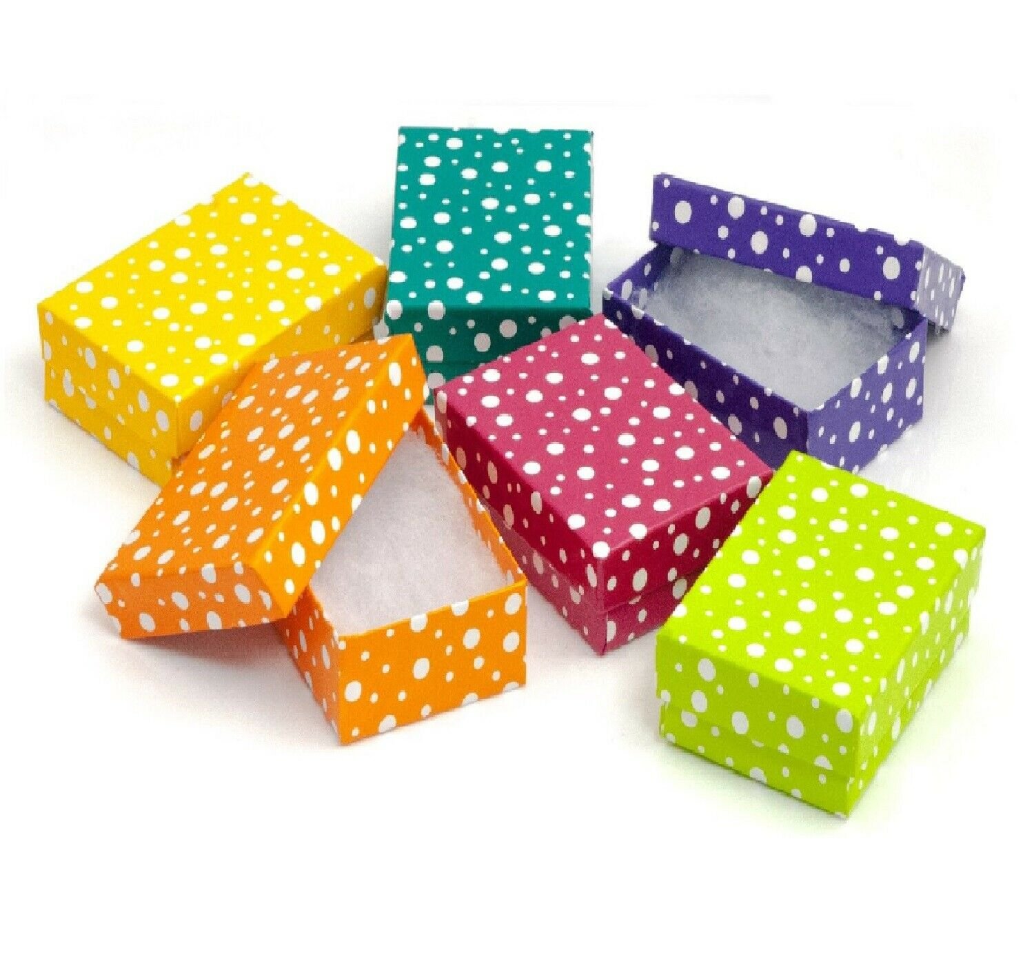 50 Teal Blue Cotton Filled Jewelry Gift Boxes 3 1/2" x 3 1/2" Bracelet Charm Box 