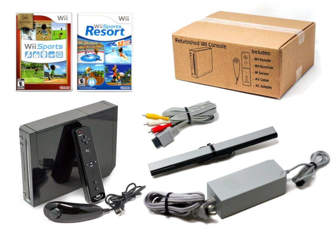 Nintendo Wii Console White, Black - Bundled Games - Authentic Controllers | eBay