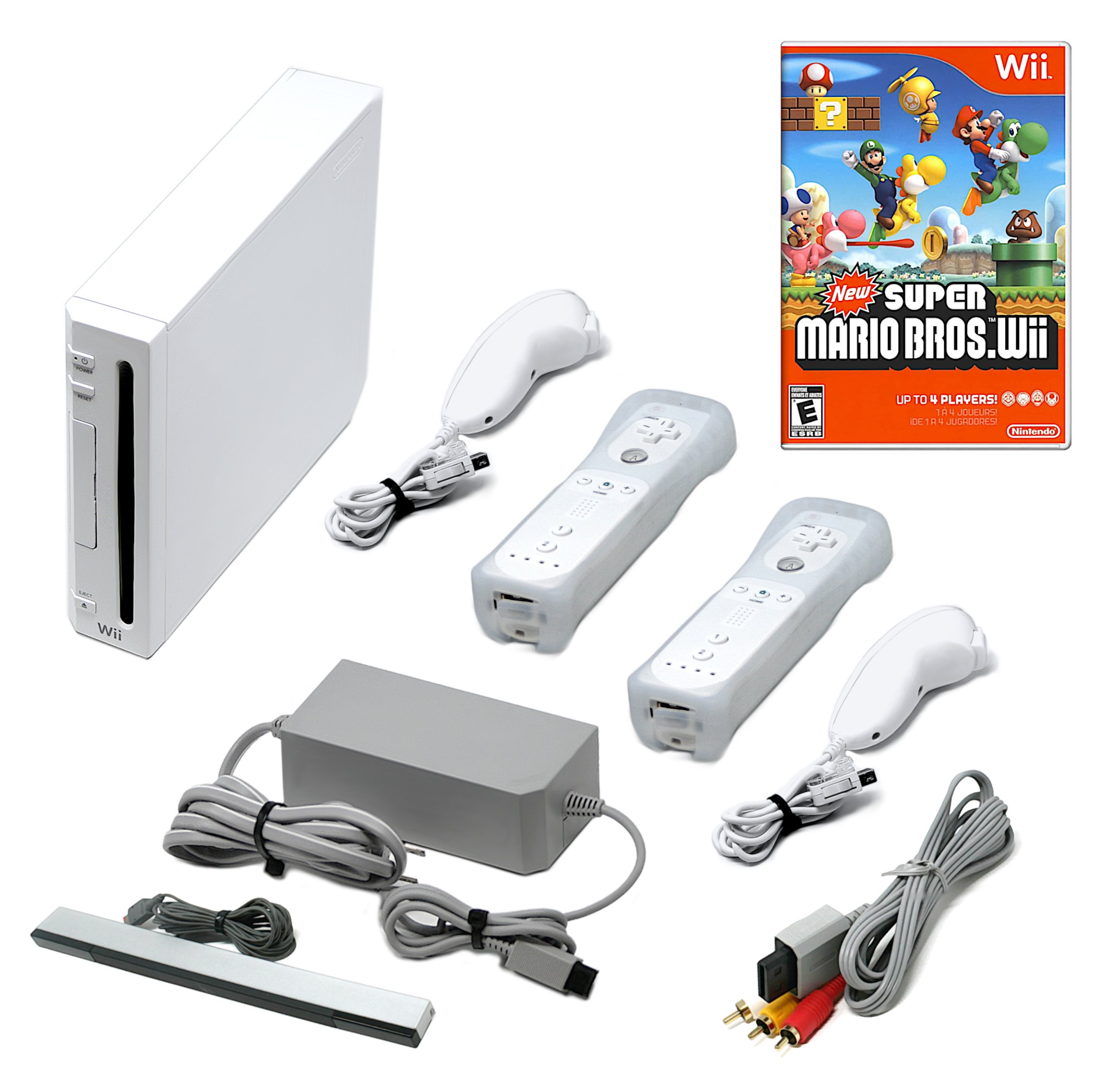 Nintendo Wii Game Console + Pick 1-4 Remotes, Wii Sports, Mario 