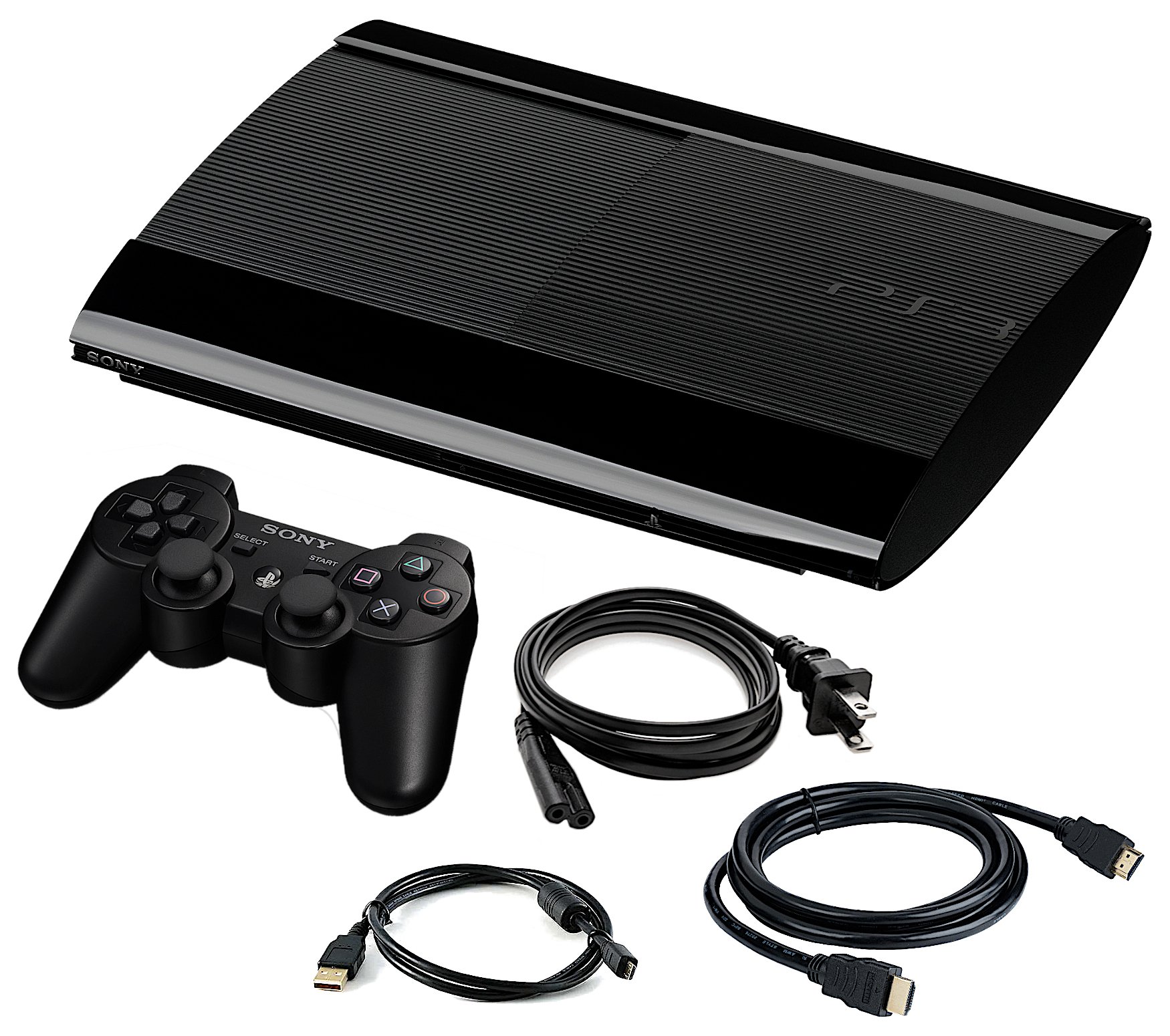 Authentic PlayStation 3 PS3 Super Slim Console + Choose Your Storage: 12GB, 250GB or 500GB