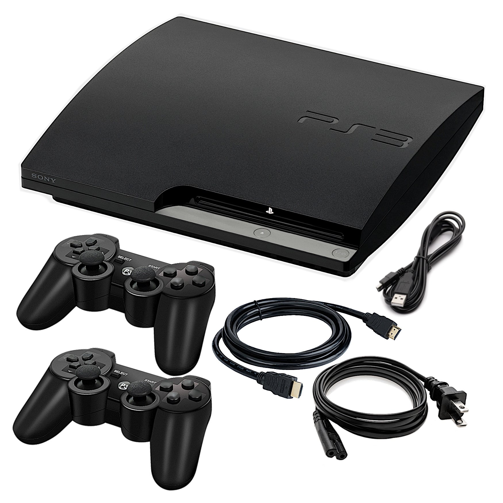 Restored Sony PlayStation 3 PS3 Slim 120GB Video Game Console Black  Controller HDMI (Refurbished)