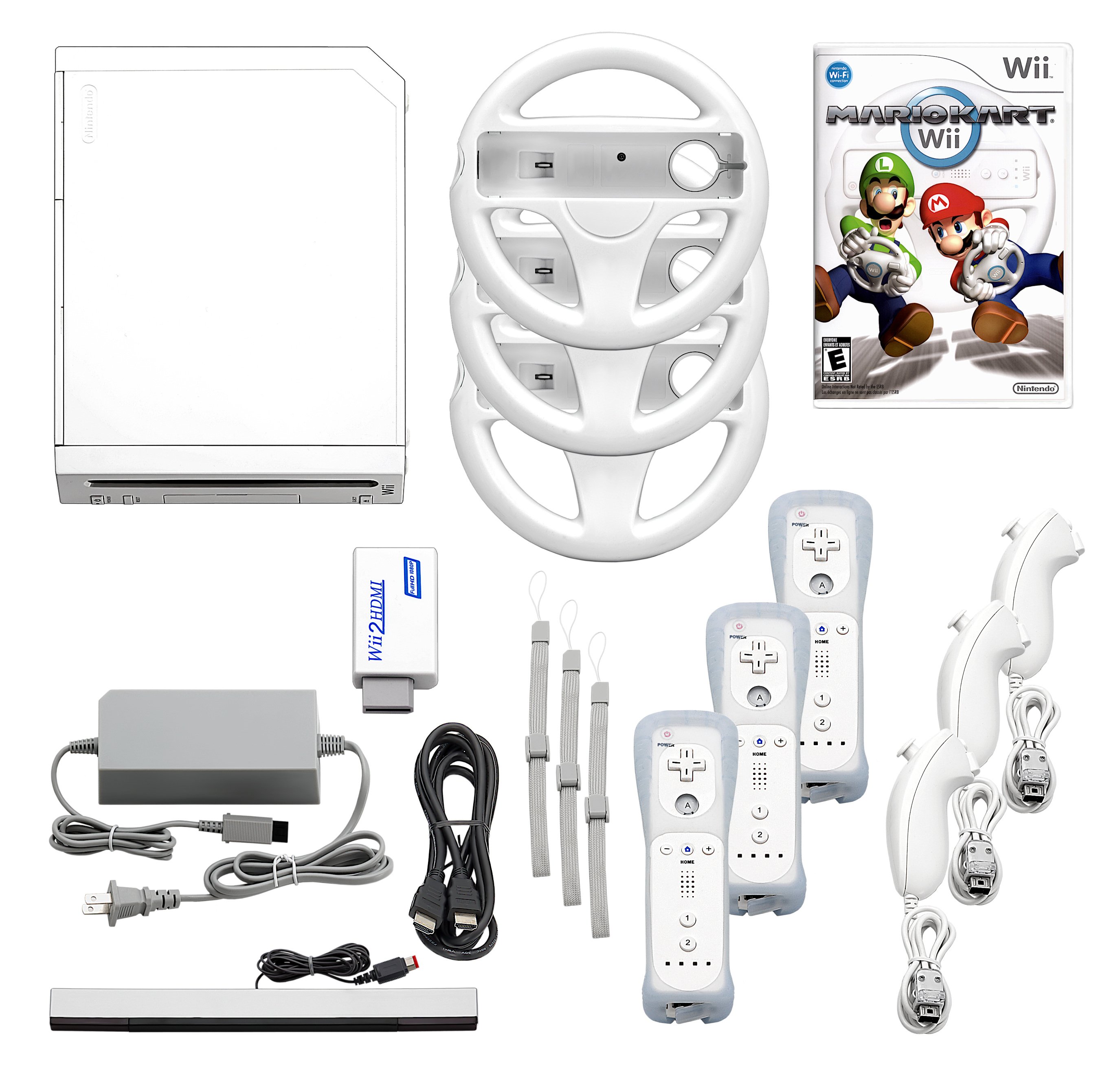 Nintendo Wii Console HD + Mario Kart+ Pick 1-4 Voomwa