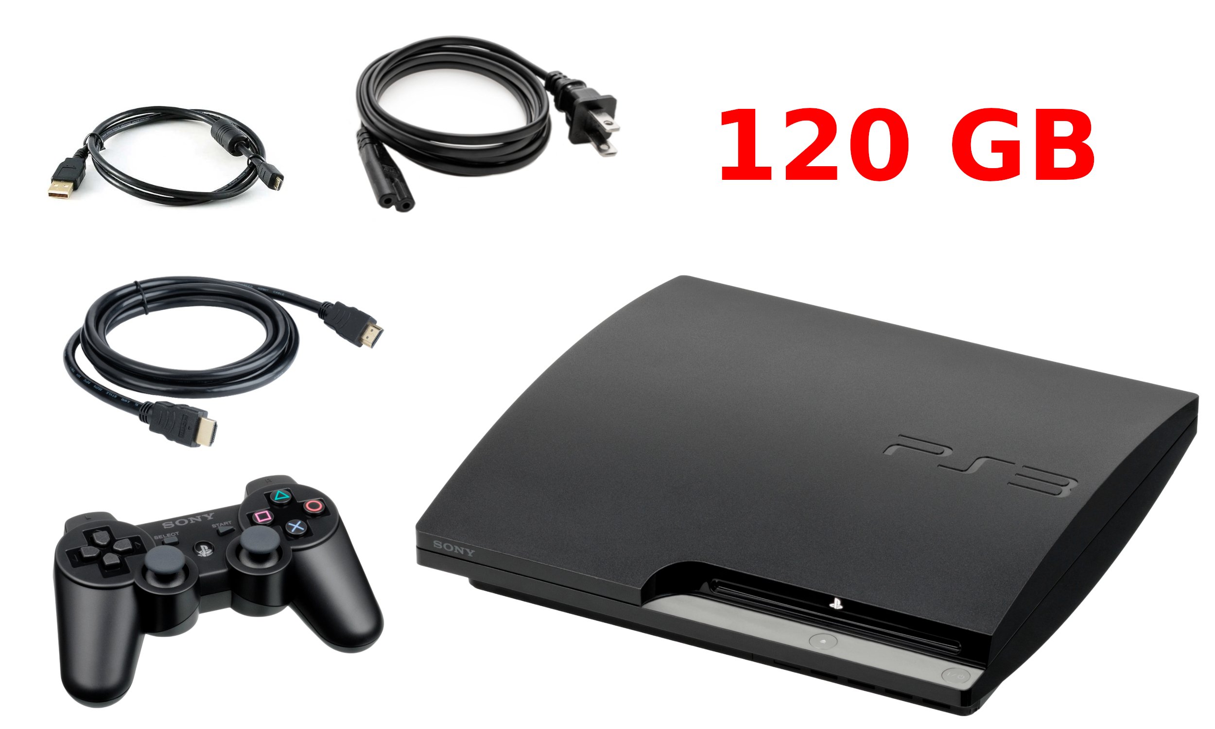 Authentic PlayStation 3 PS3 Slim Console + 120GB 160GB 250GB 320GB 500GB +  USA