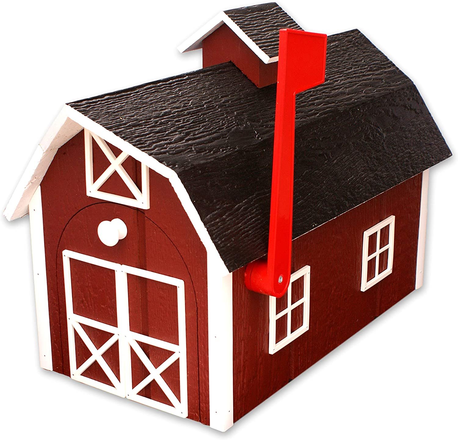 AmishToyBox.com Wooden Mailbox, Dutch Barn Style, Post-Mount - Picture 26 of 27