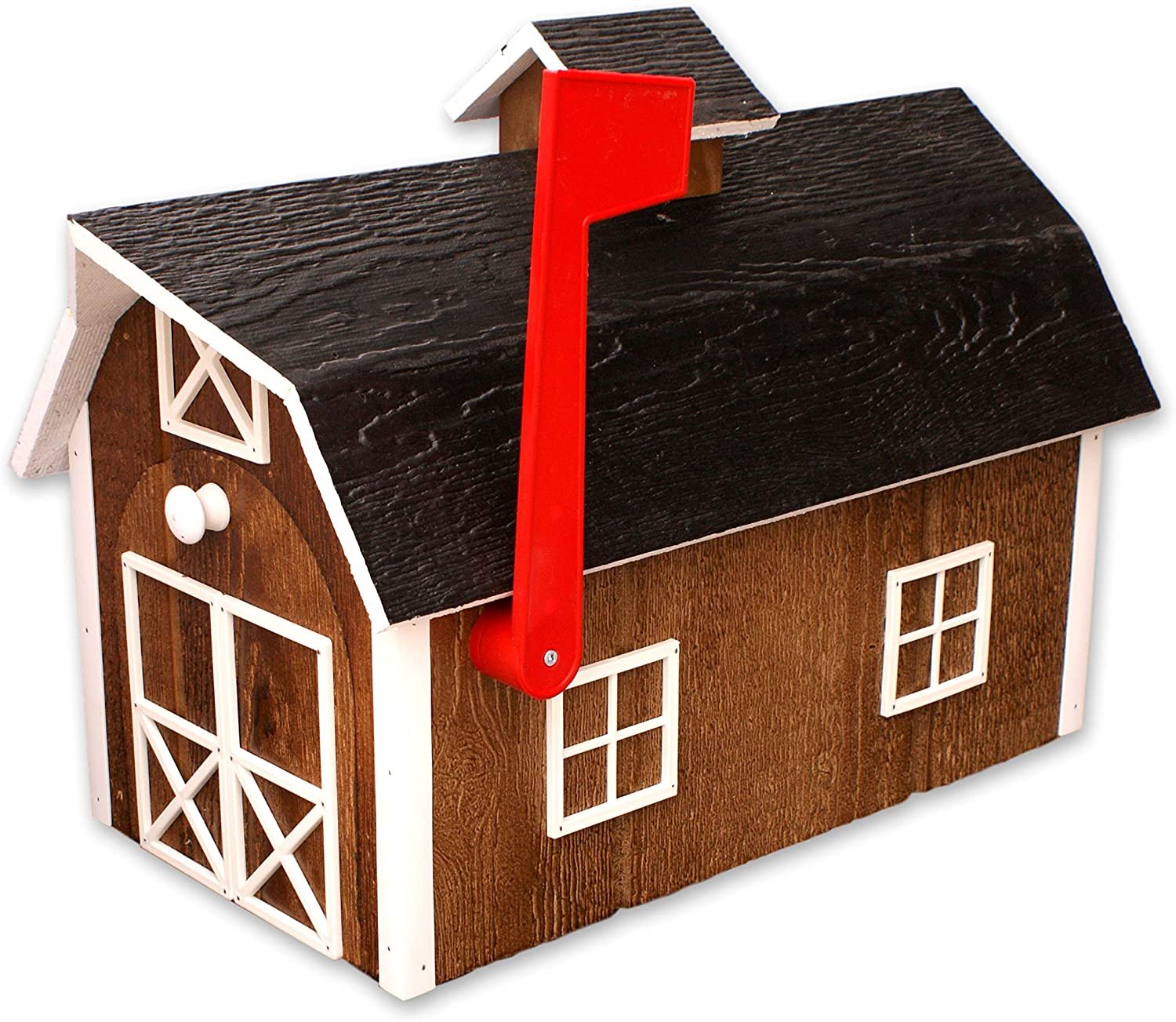 AmishToyBox.com Wooden Mailbox, Dutch Barn Style, Post-Mount - Picture 21 of 27