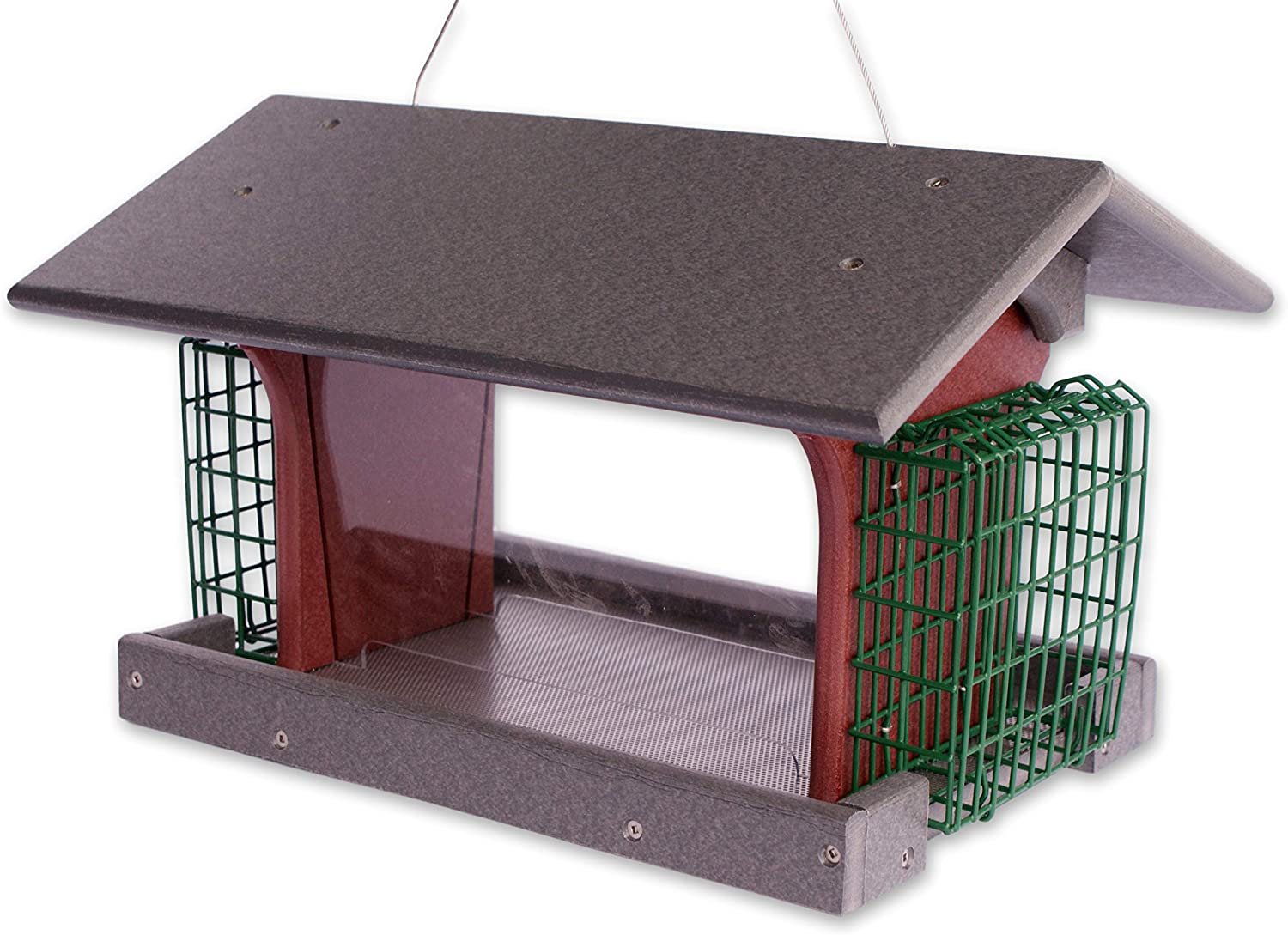 Amish-Made Deluxe Vogelfutterhaus mit Suethalter, umweltfreundliches Poly-Holz - Bild 7 von 8