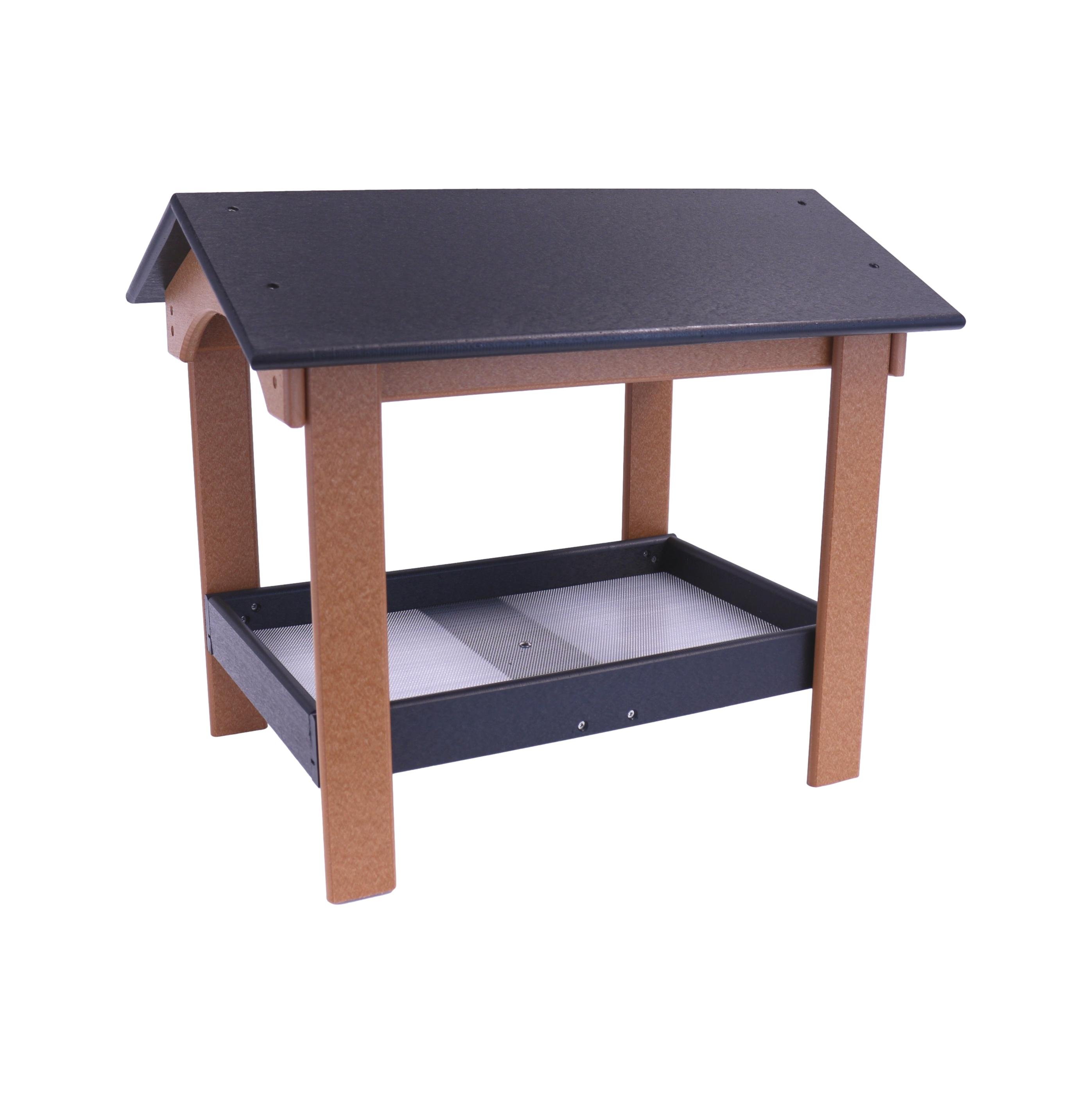 AmishToyBox.com Ground Bird Feeder, Deluxe Fly-Through Covered Feeder for... - Picture 9 of 12