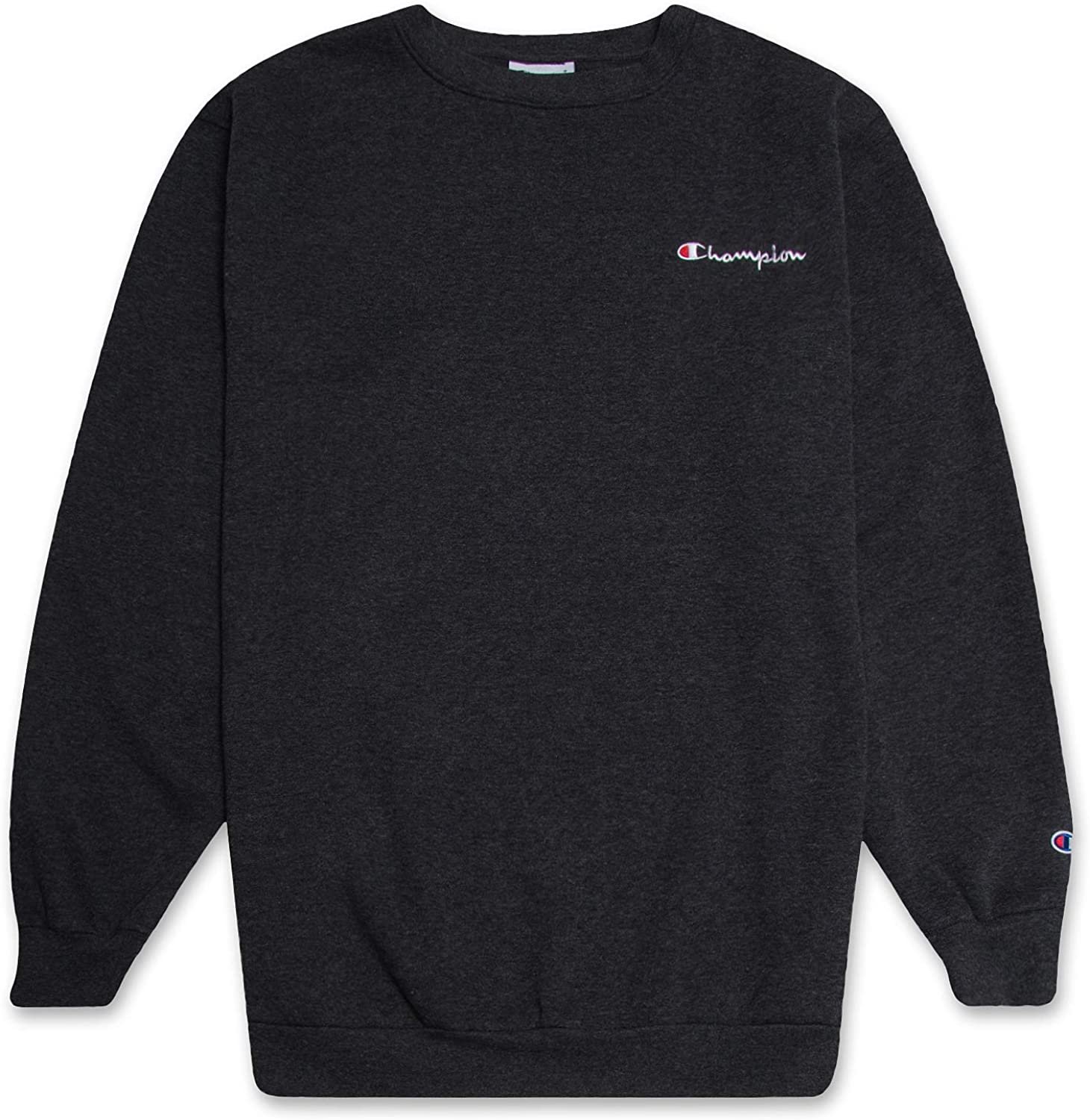 Champion Crewneck Fleece Sweatshirt for Men's Big and Tall with Script Logo - Picture 7 of 15