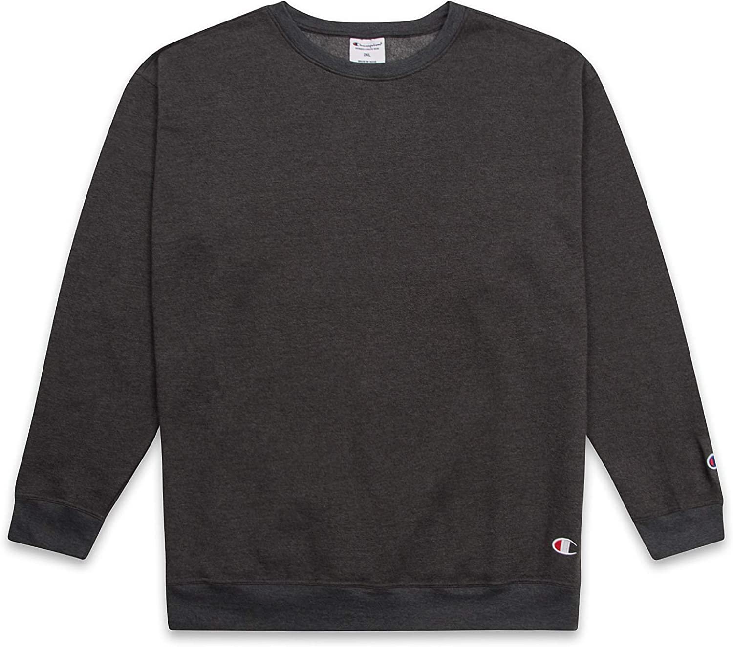 Champion Crewneck Fleece Sweatshirt for Men's Big and Tall with Script Logo - Picture 8 of 15